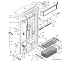 GE ZICS360NRFRH freezer section, trim & components diagram