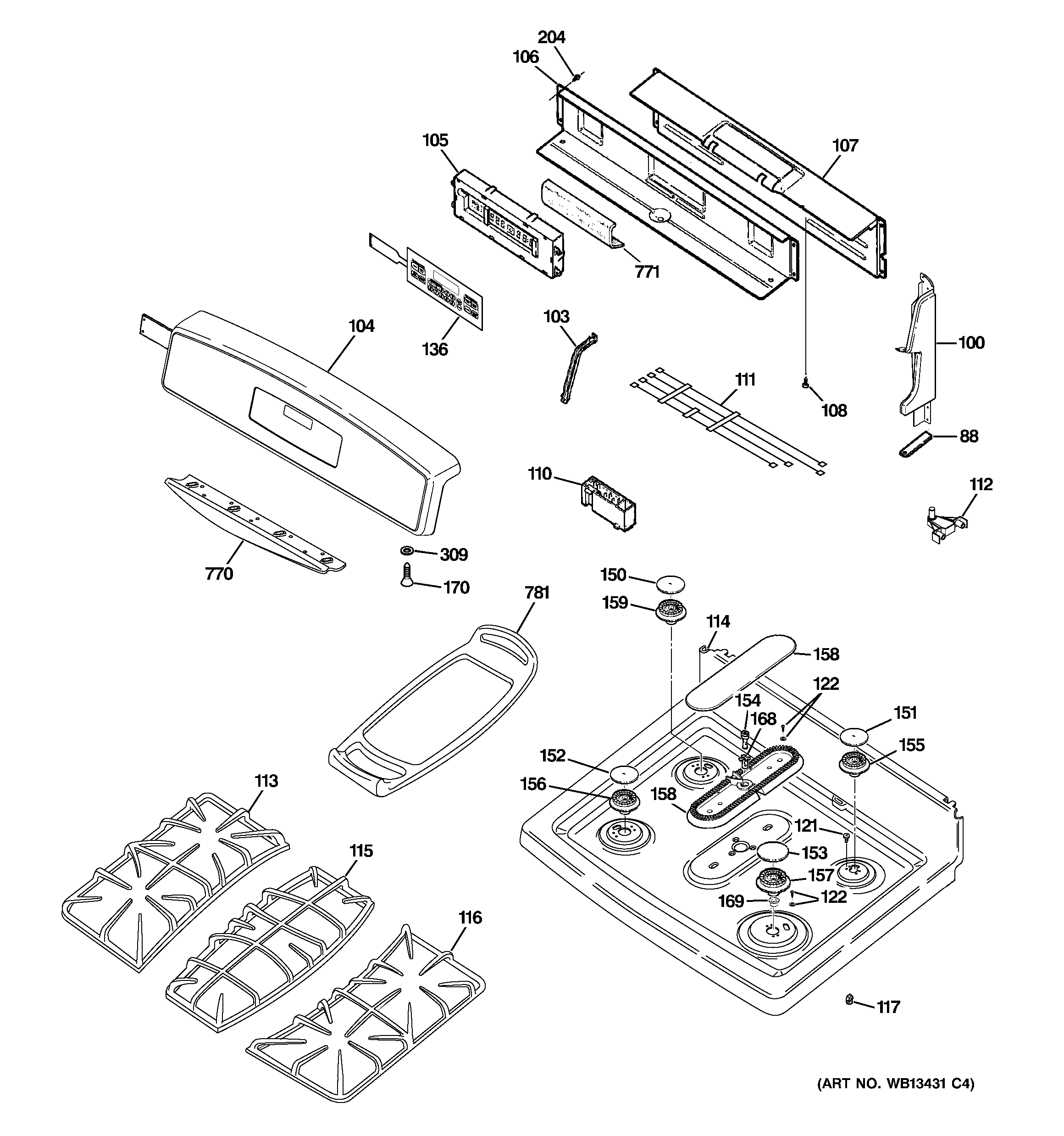 Control panel & cooktop