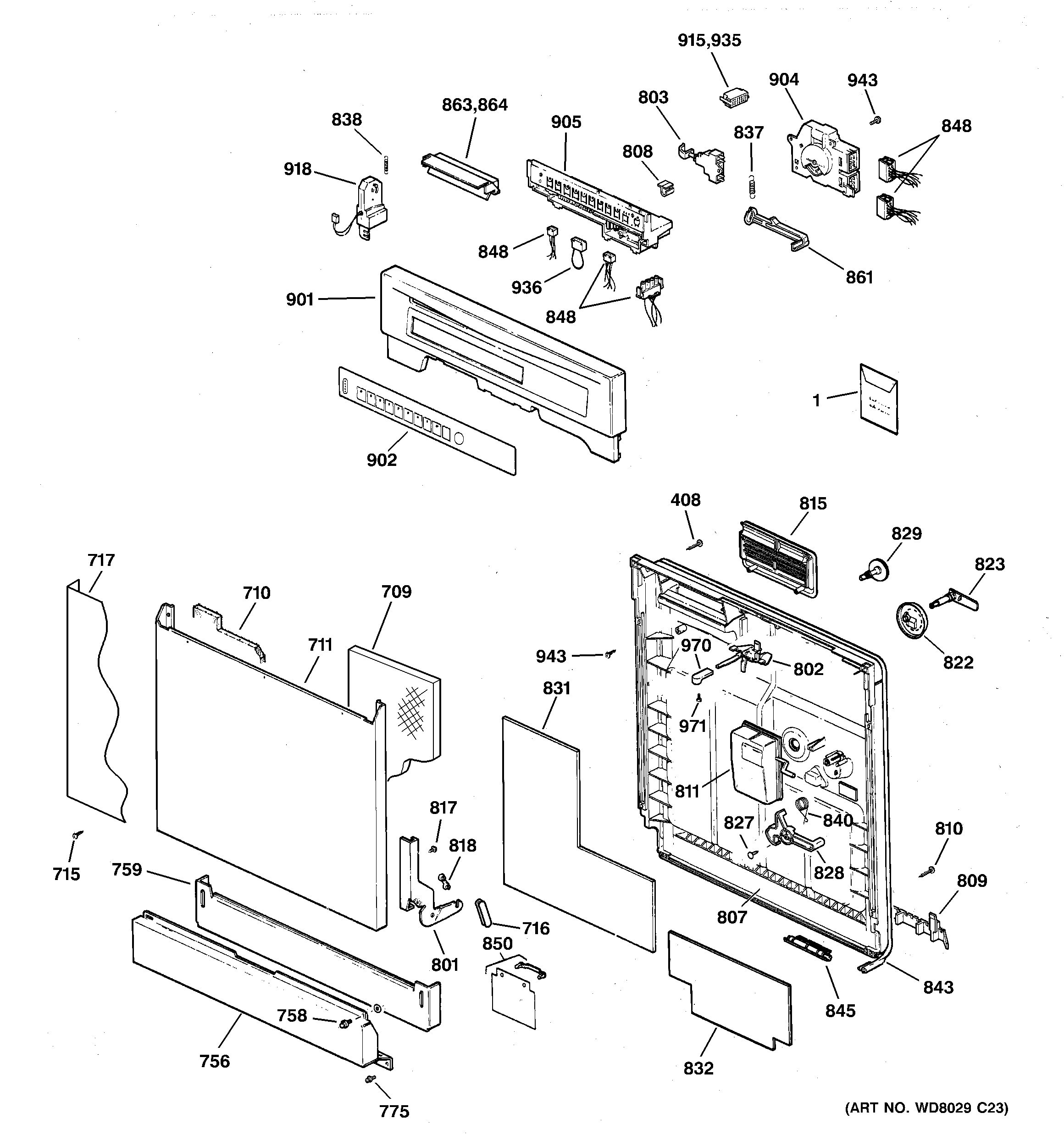 ESCUTCHEON & DOOR ASSEMBLY