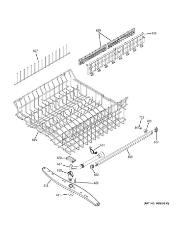 Upper rack assembly