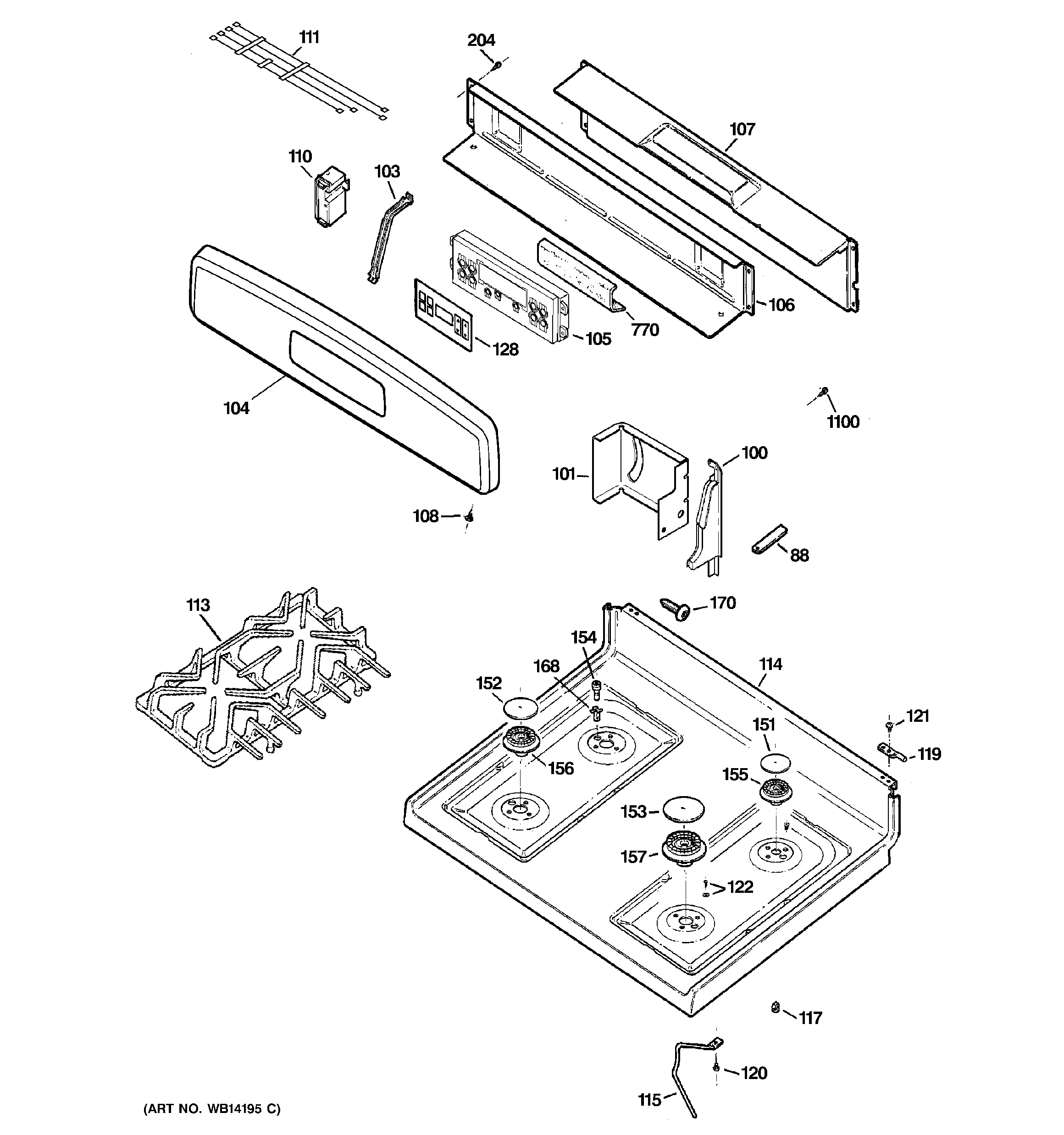 CONTROL PANEL & COOKTOP