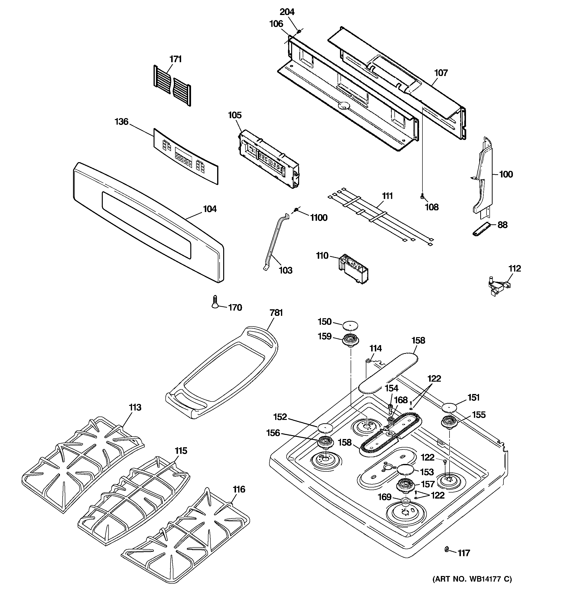 Control panel & cooktop