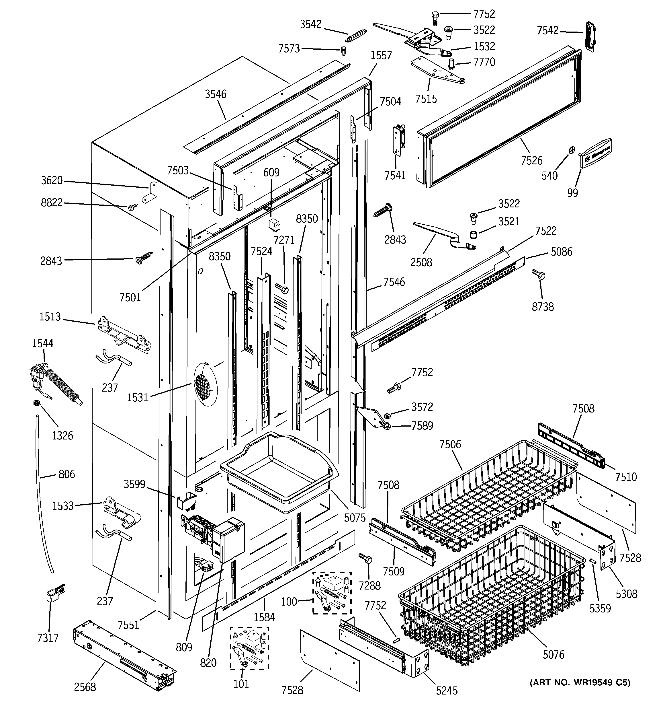 FREEZER SECTION, TRIM & COMPONENTS