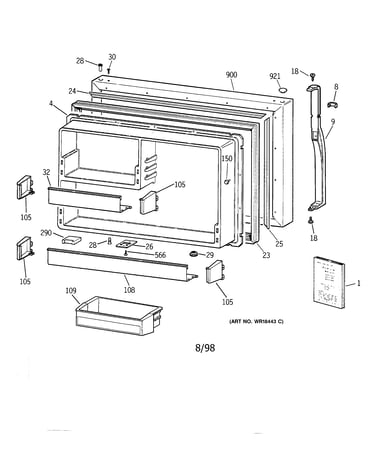 Freezer door