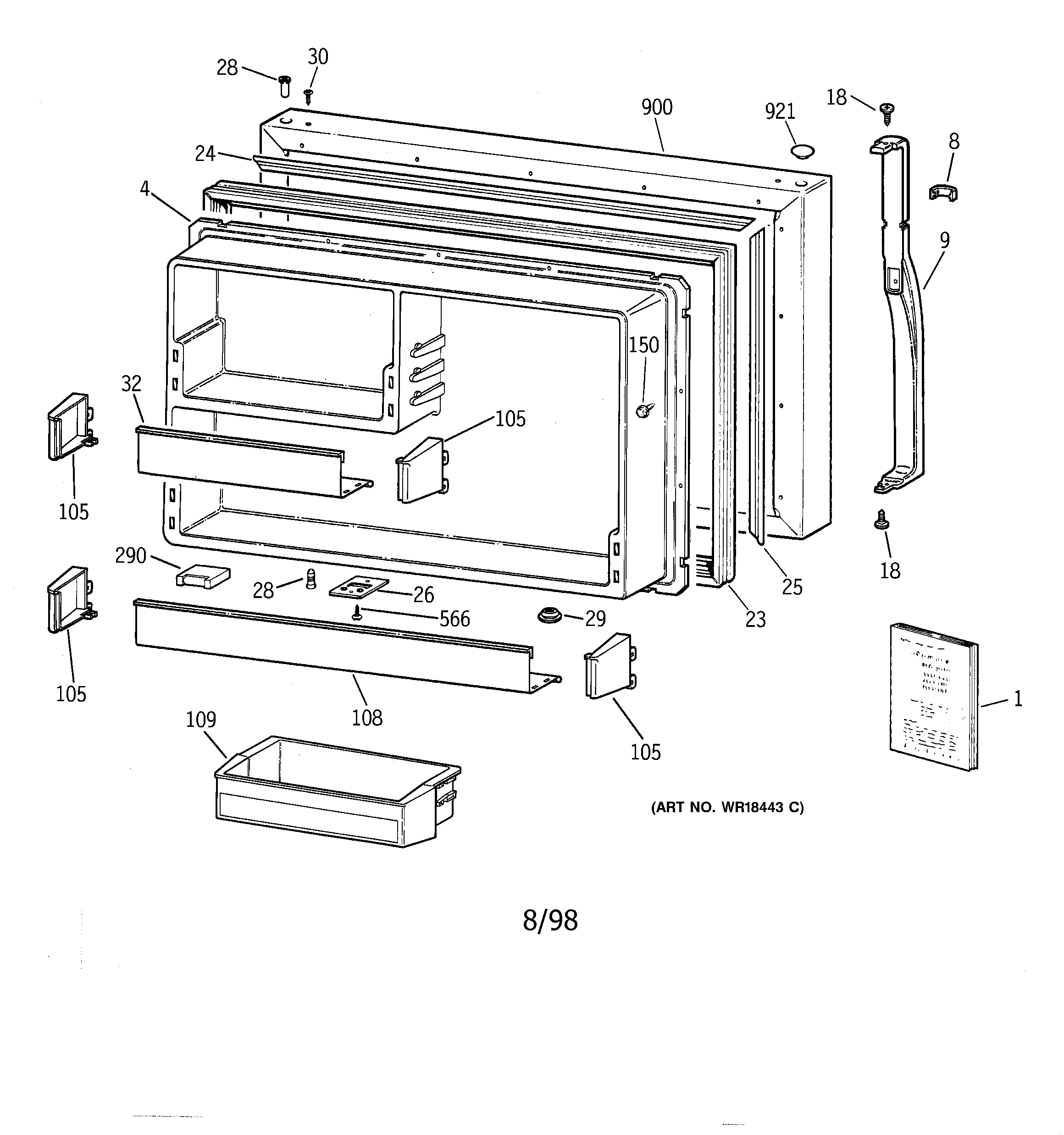 Freezer door