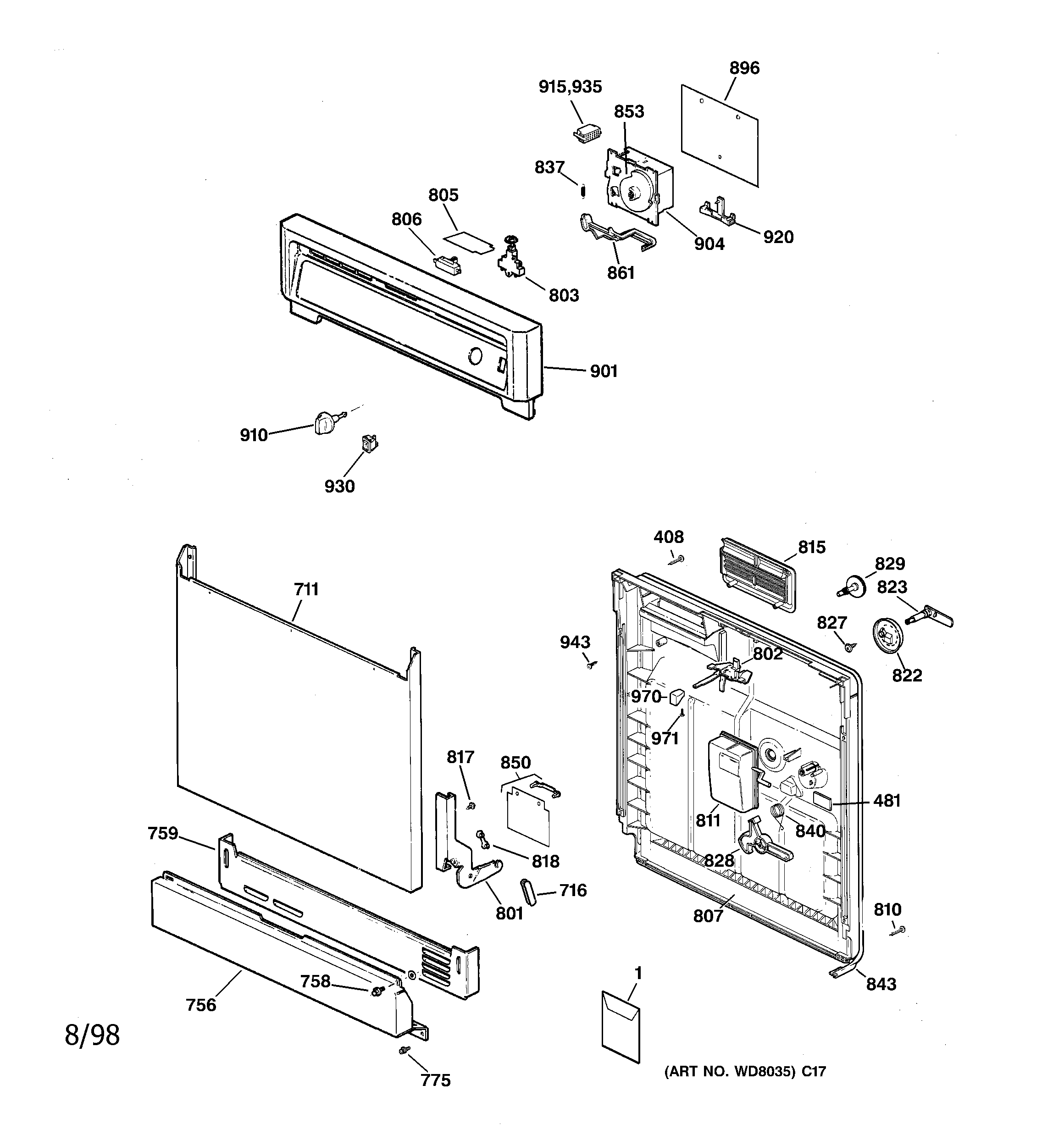 ESCUTCHEON & DOOR ASSEMBLY