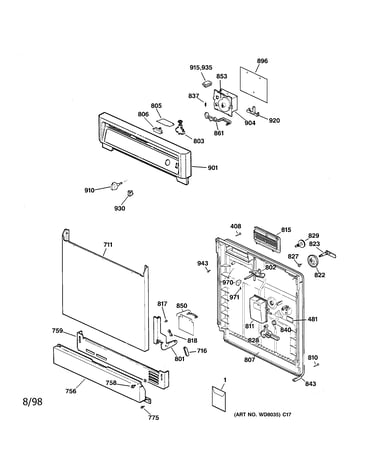 Escutcheon & door assembly