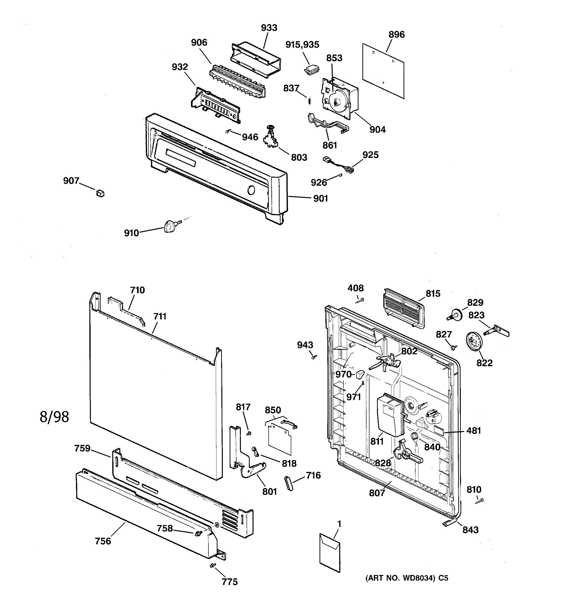 Escutcheon & door assembly
