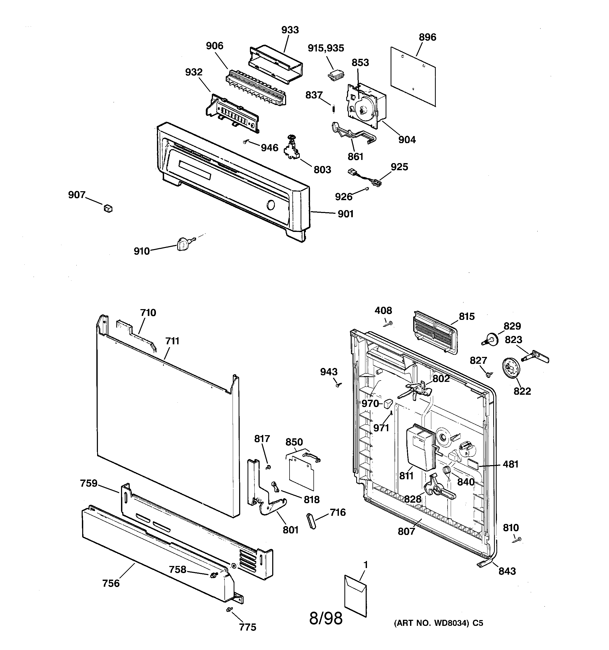 Escutcheon & door assembly
