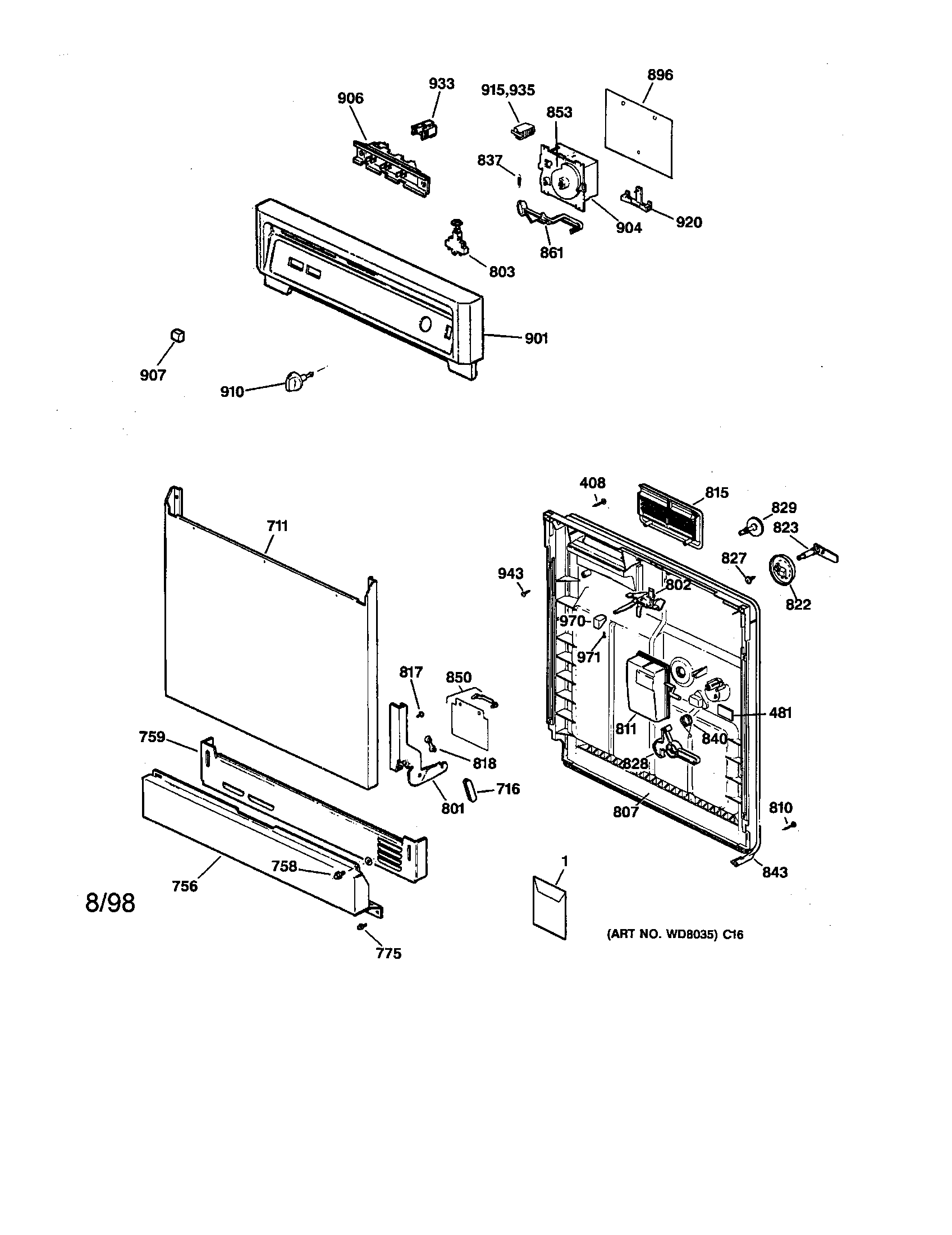 ESCUTCHEON & DOOR ASSEMBLY