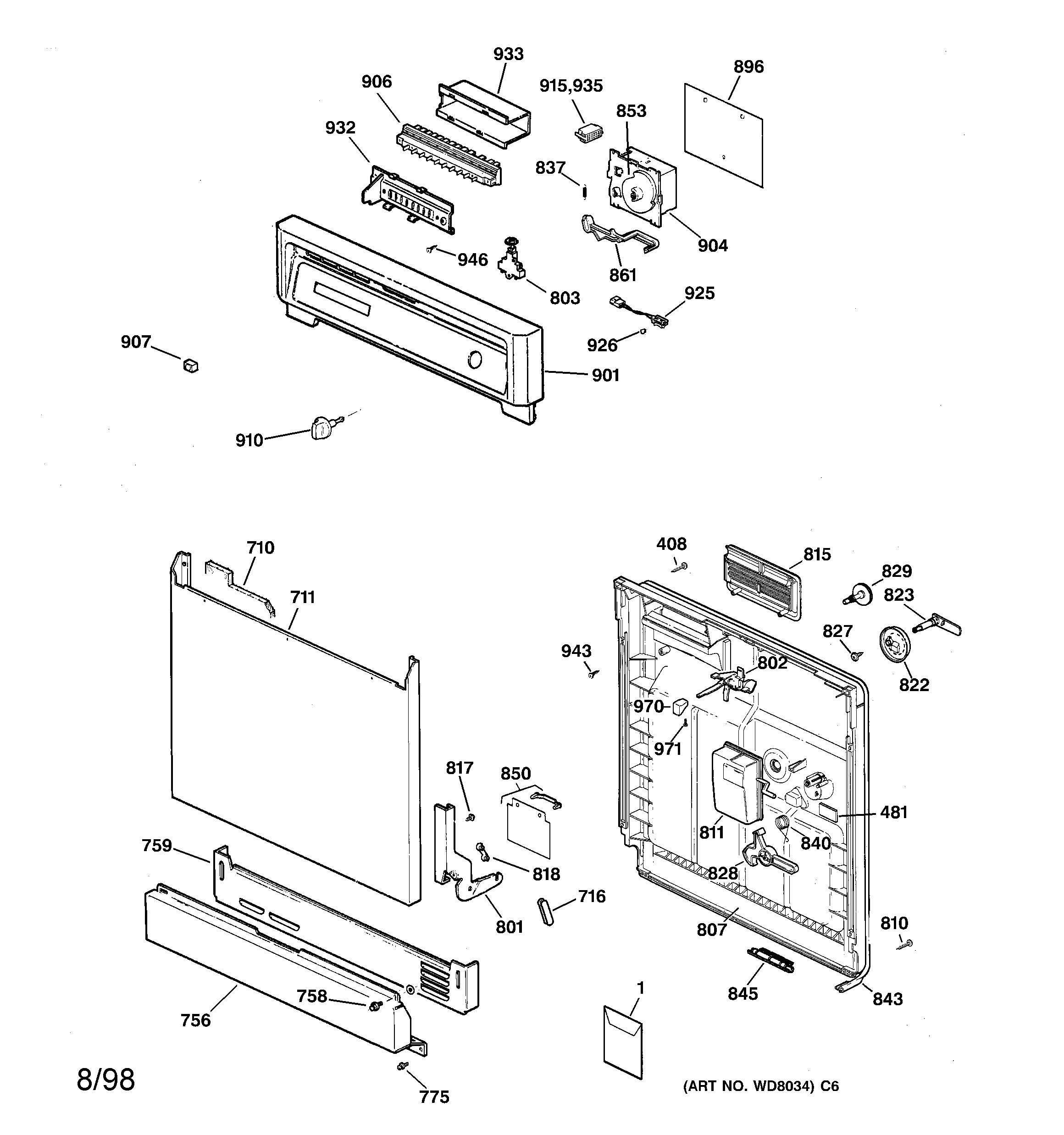 Escutcheon & door assembly