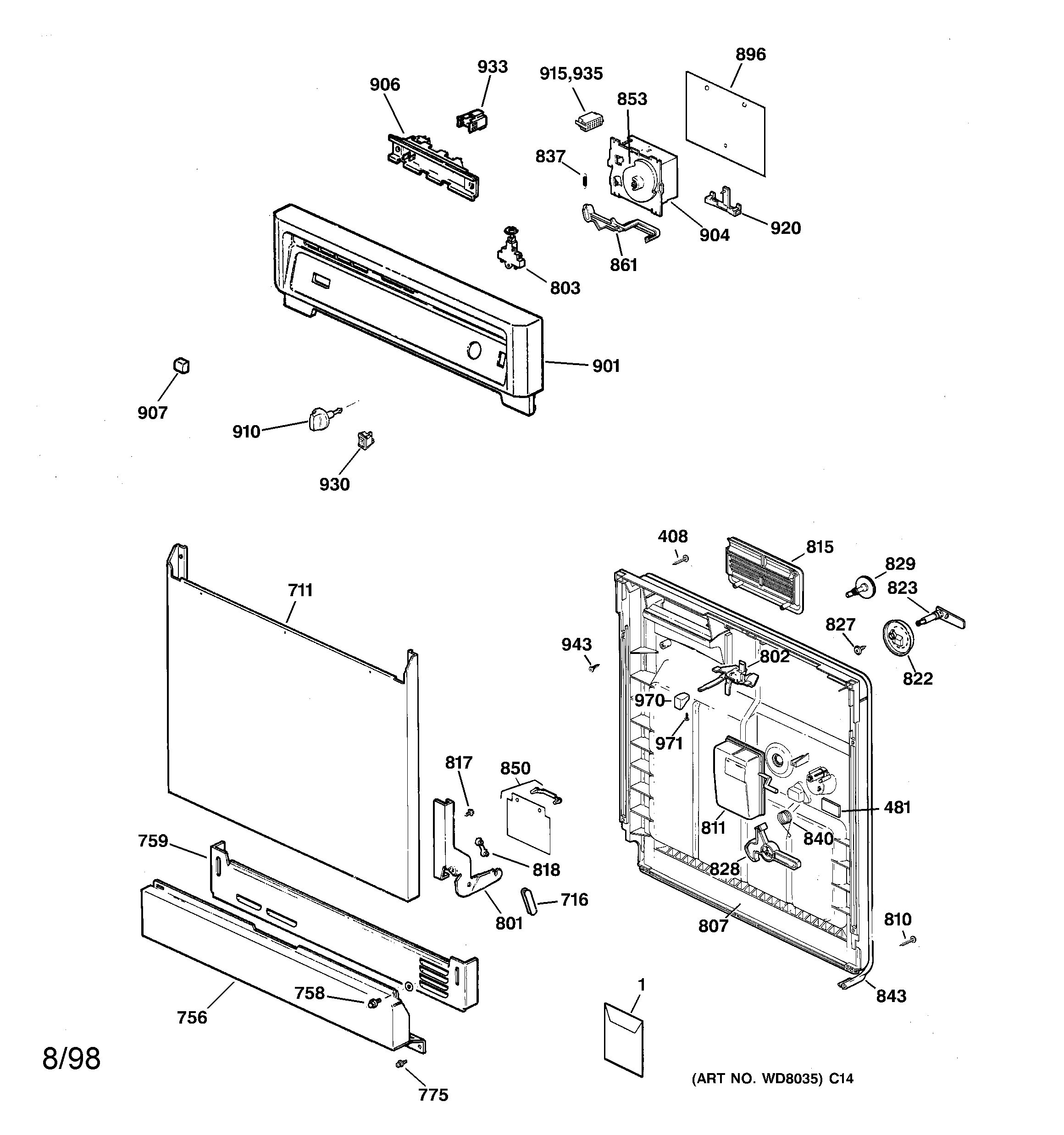 Escutcheon & door assembly