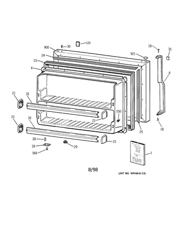 Freezer door
