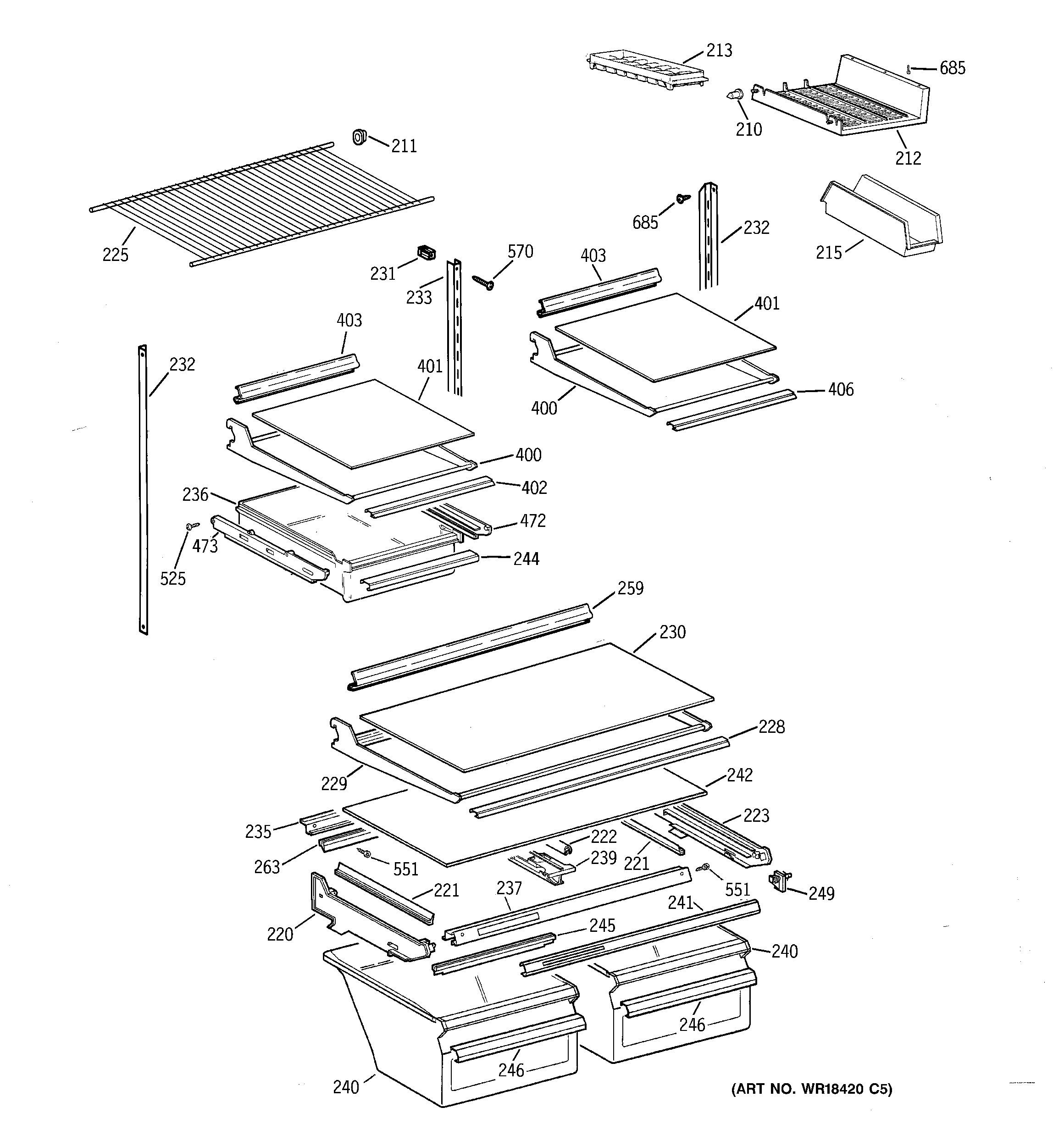Shelf parts