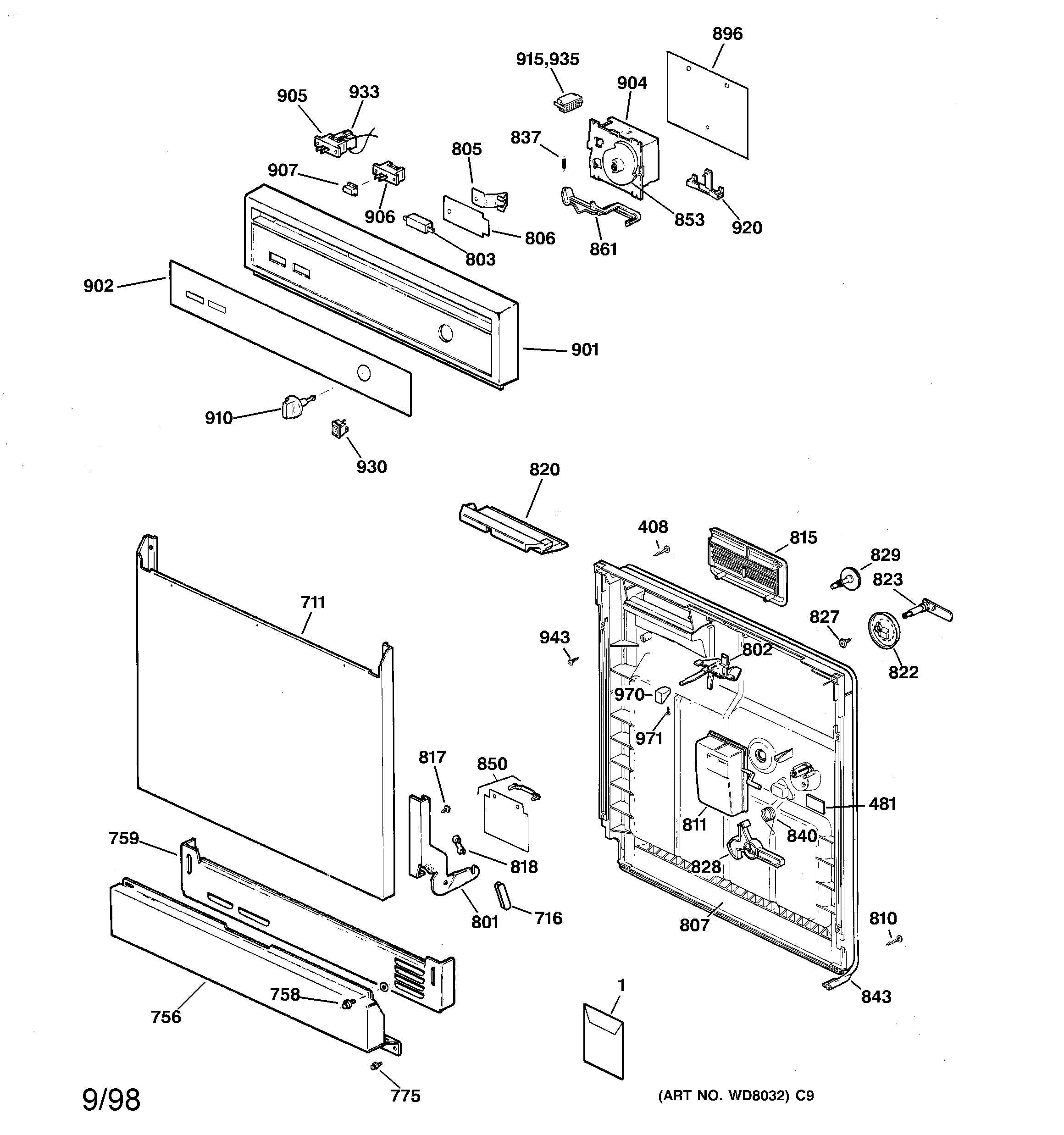 Escutcheon & door assembly