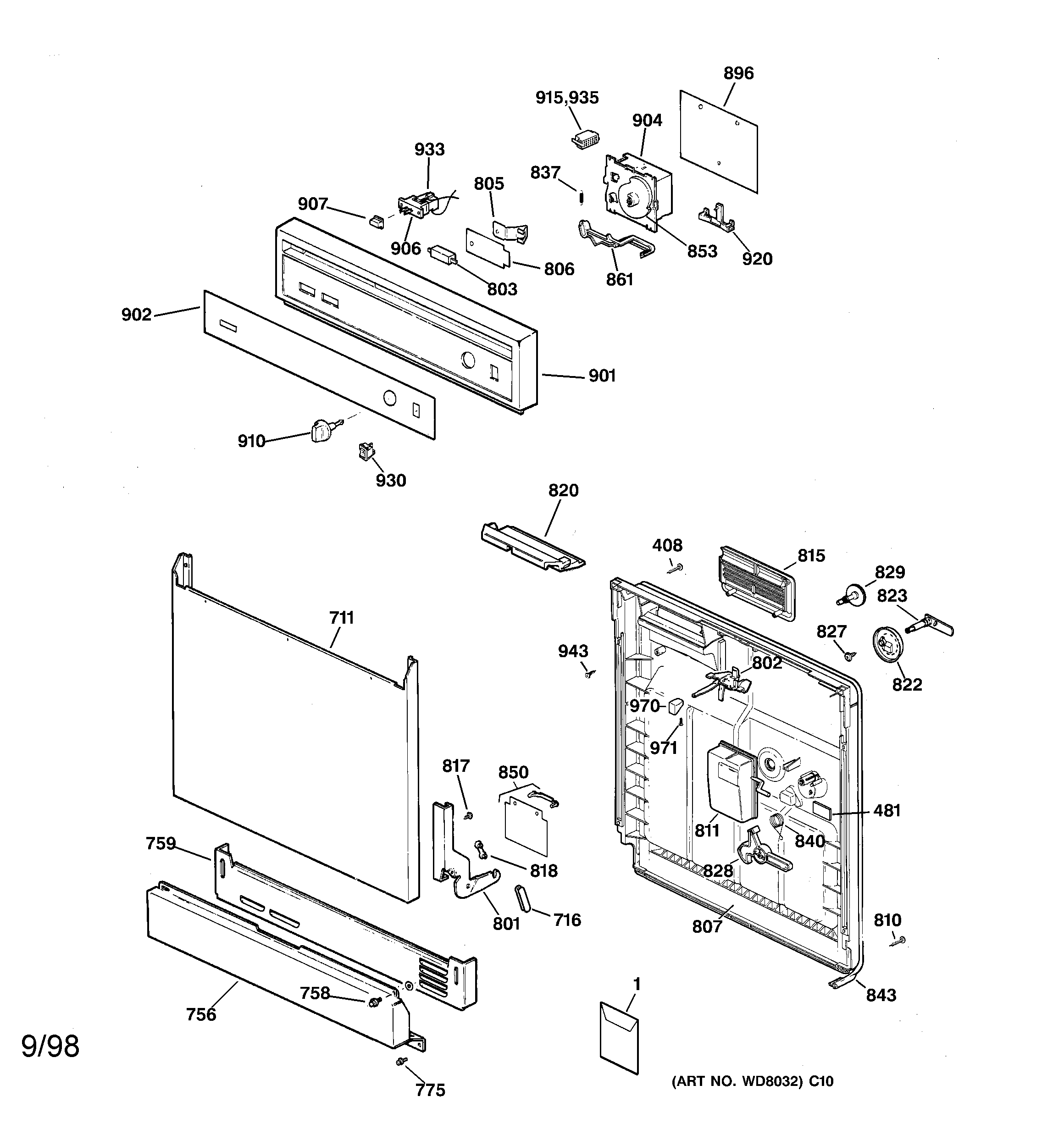 Escutcheon & door assembly