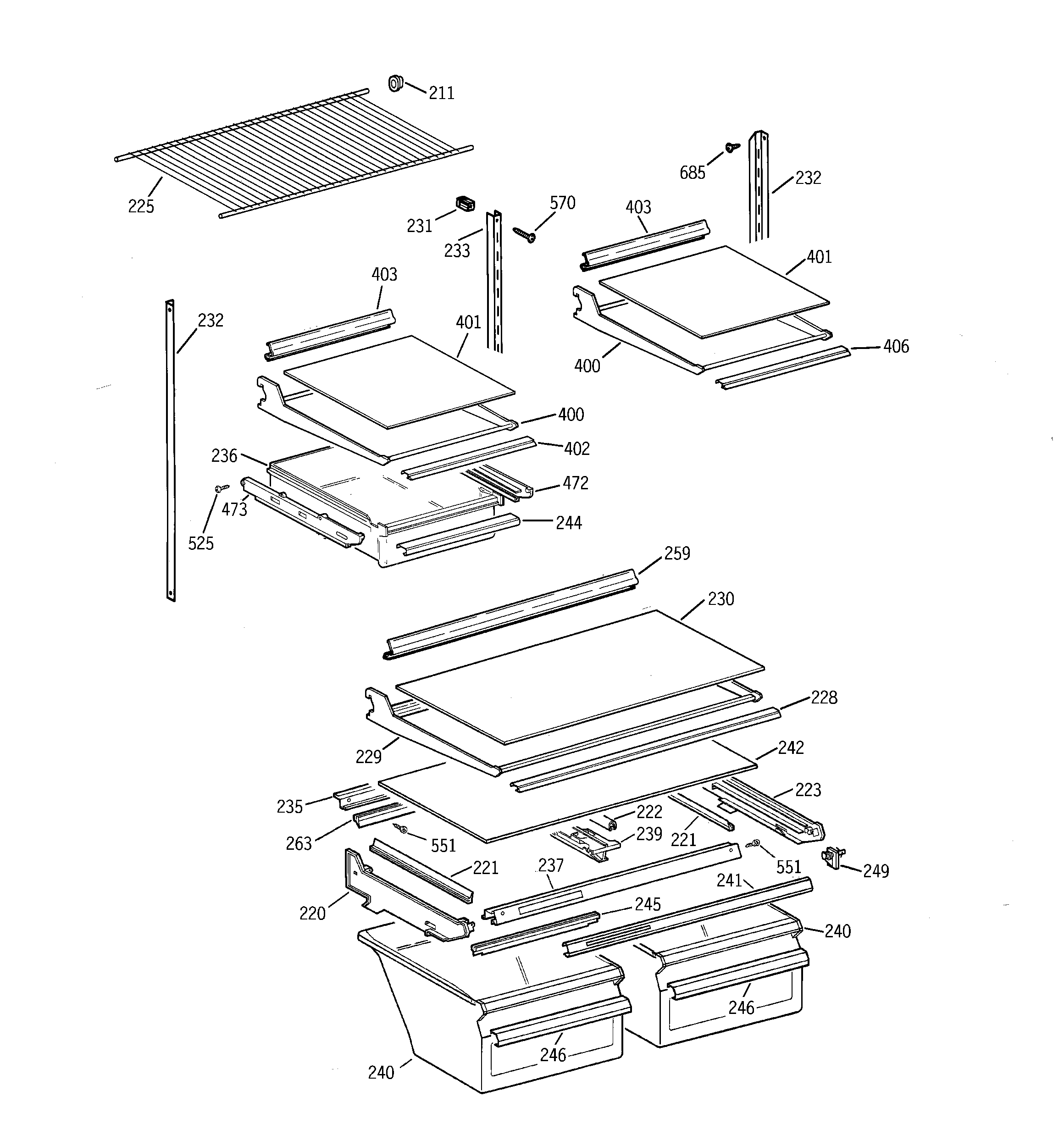 Shelf parts