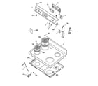 GE JBP48WA4 control panel & cooktop diagram