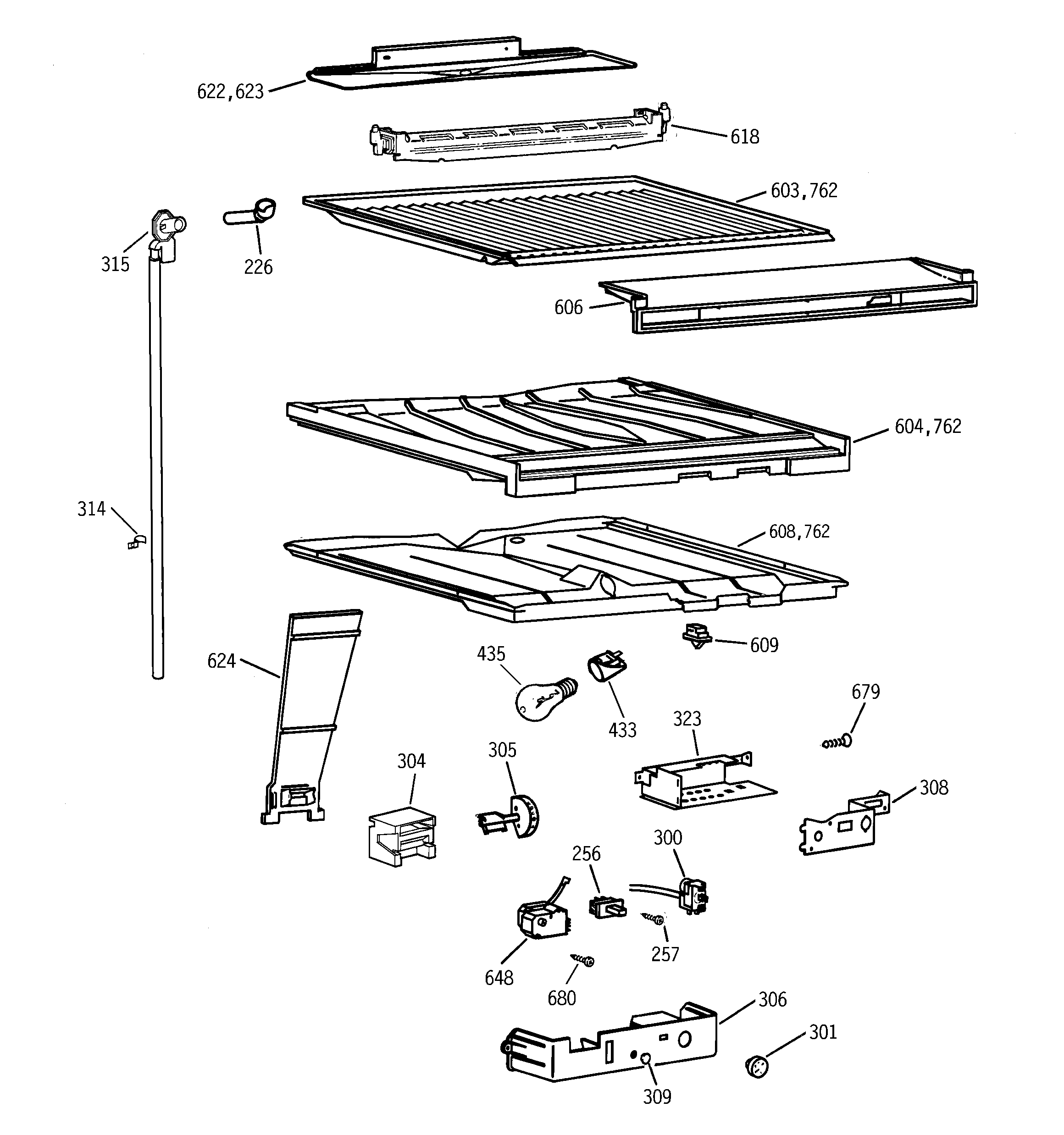 Compartment separator parts