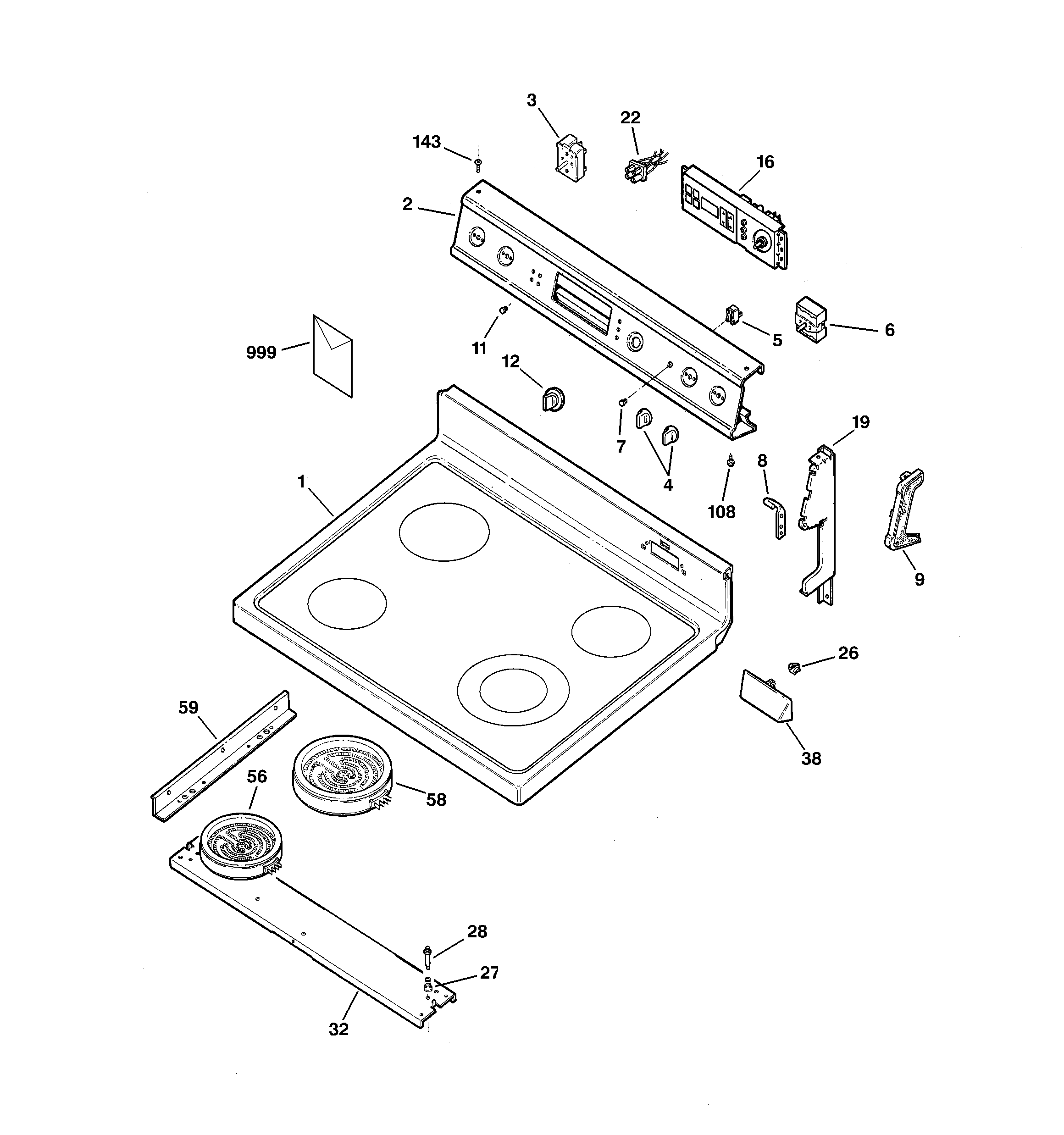 CONTROL PANEL & COOKTOP