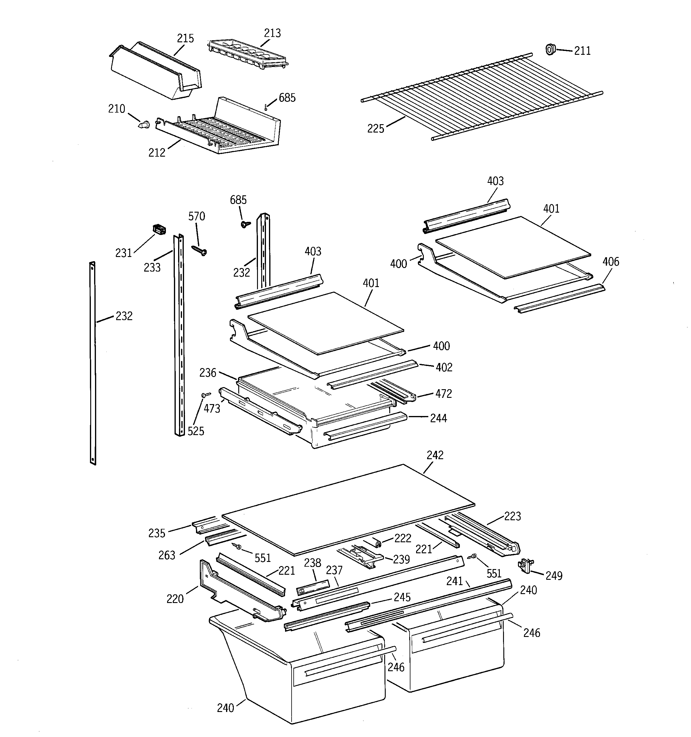 Shelf parts