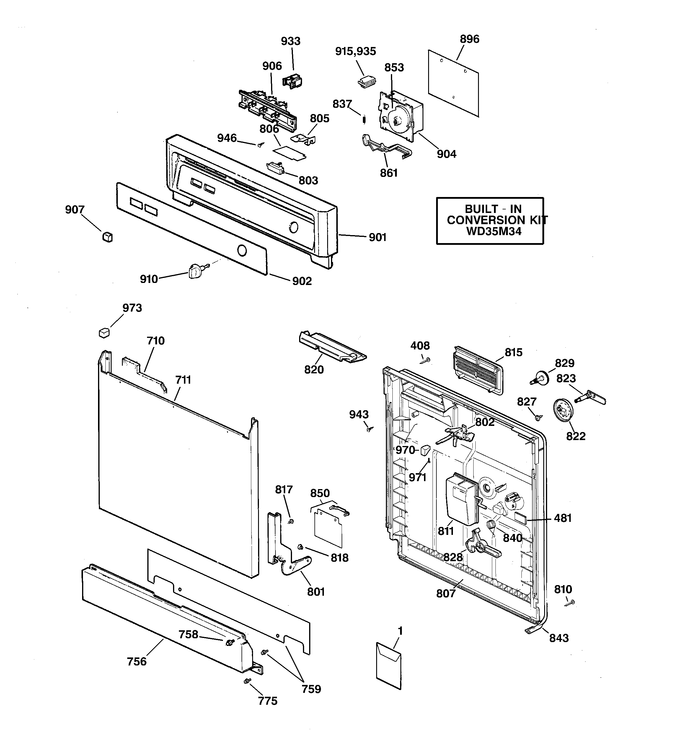 Escutcheon & door assembly