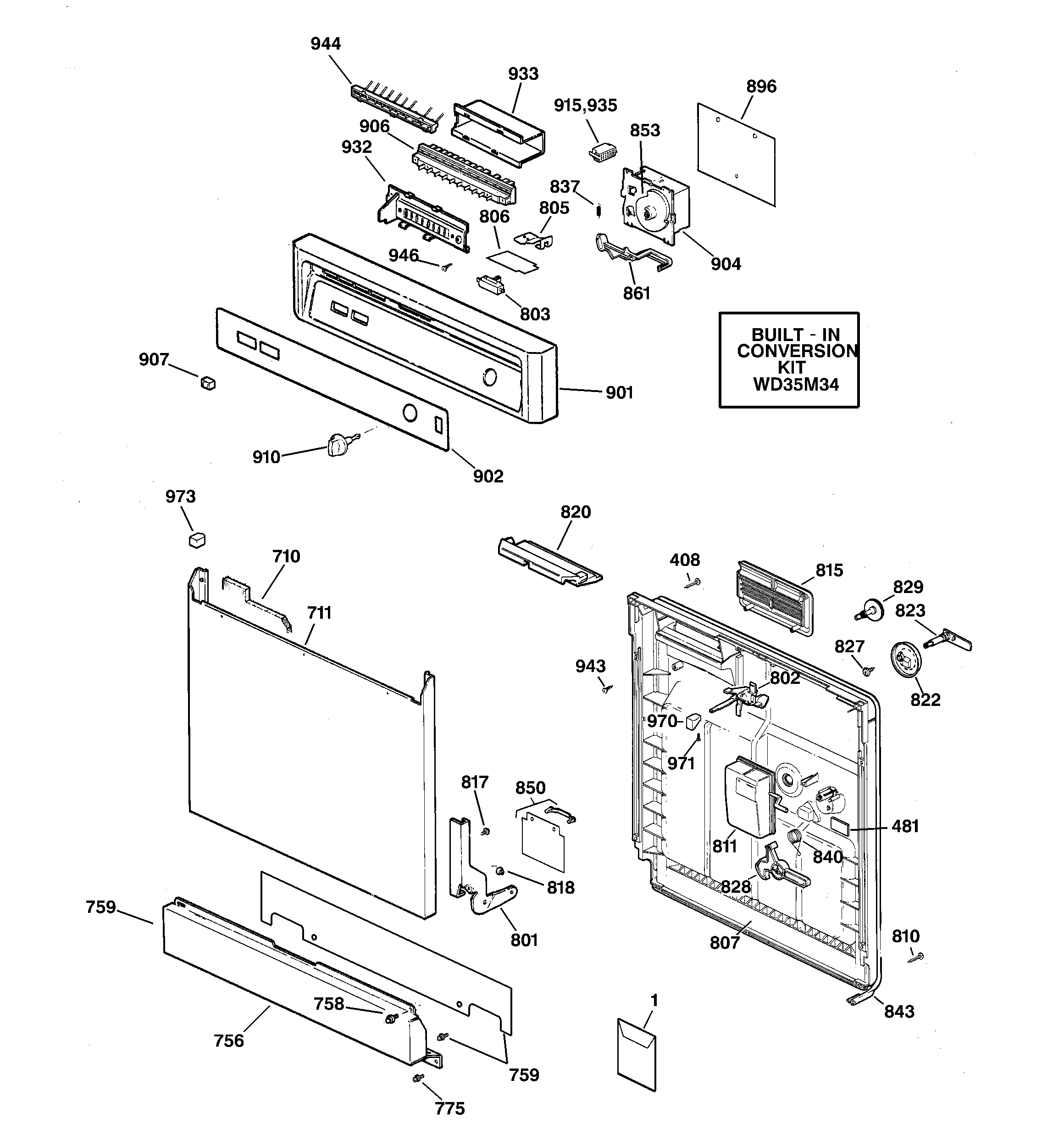 ESCUTCHEON & DOOR ASSEMBLY