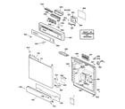 GE GSC3400ZZ0BL escutcheon & door assembly diagram