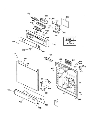 Escutcheon & door assembly