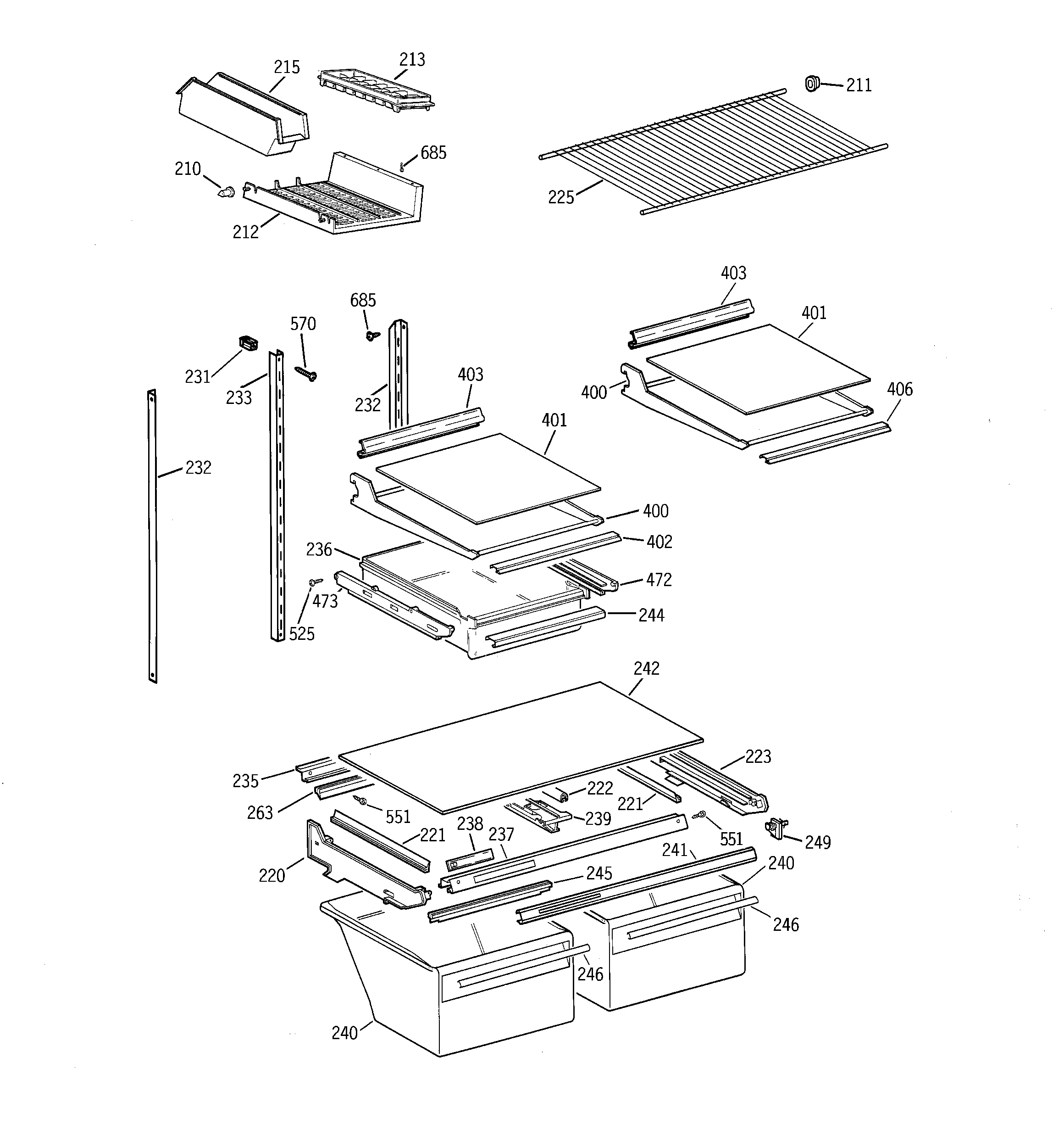 Shelf parts