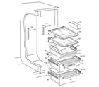 GE TFX25ZRBBWW fresh food shelves diagram