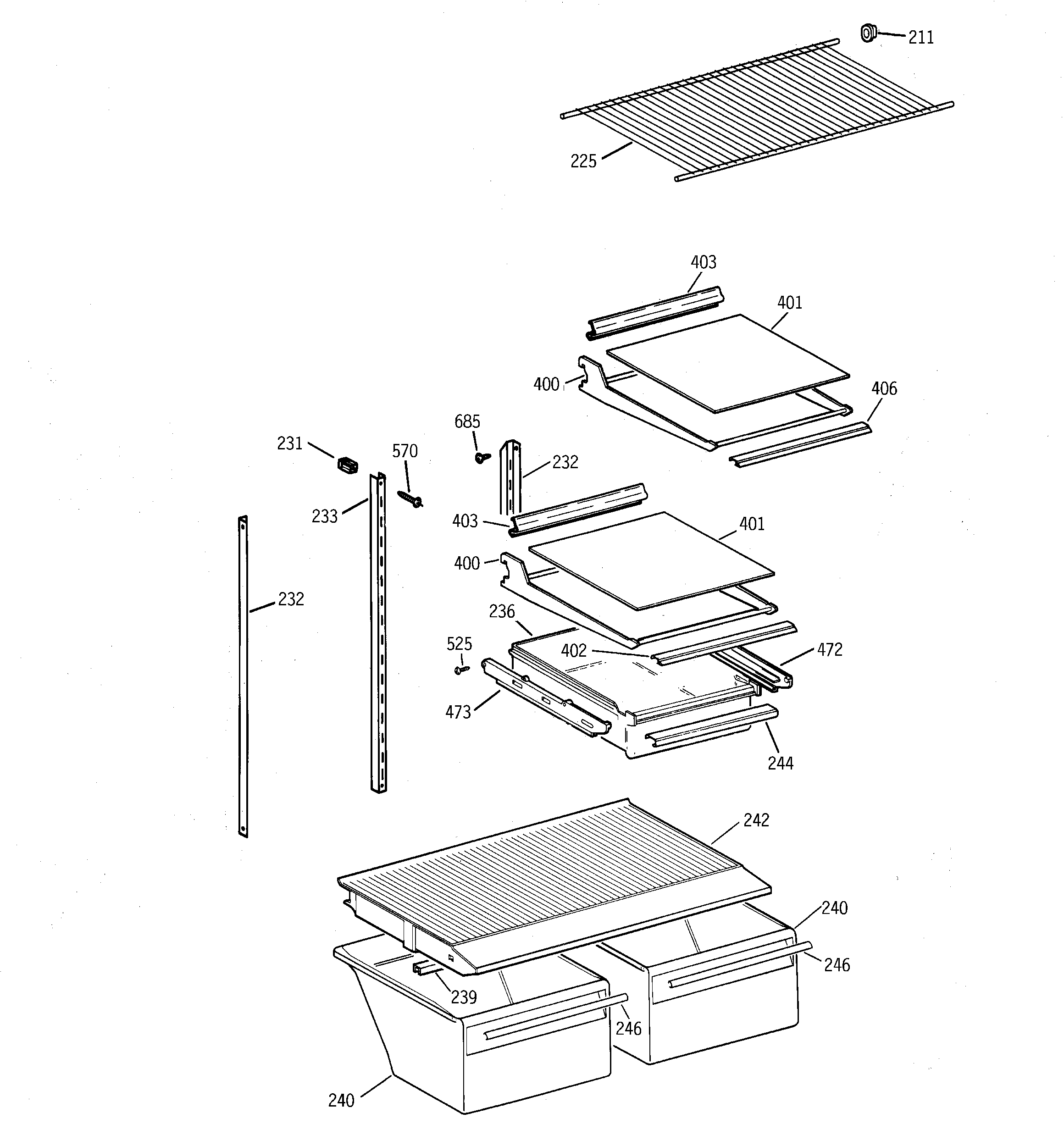 Shelf parts
