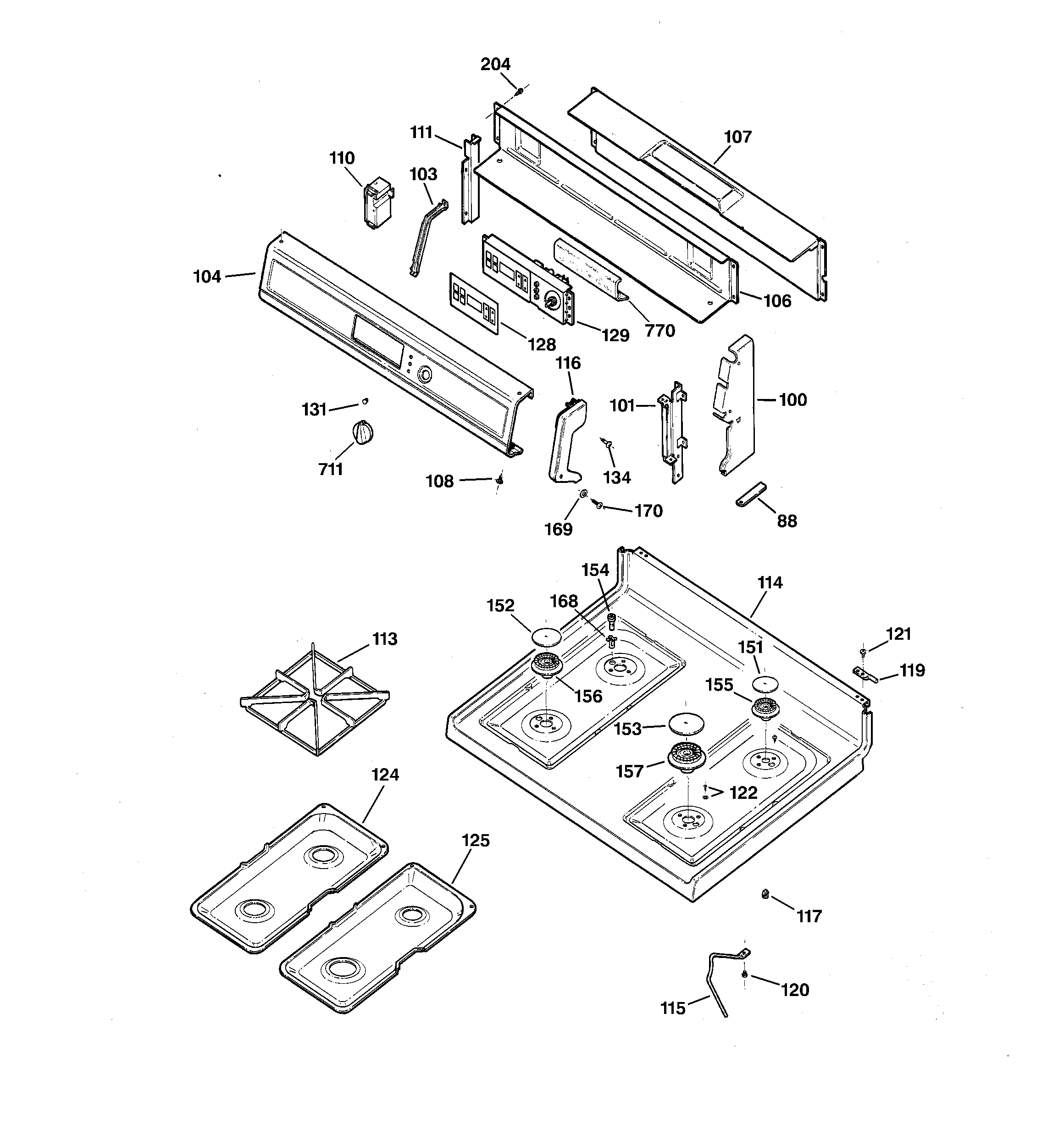 CONTROL PANEL & COOKTOP