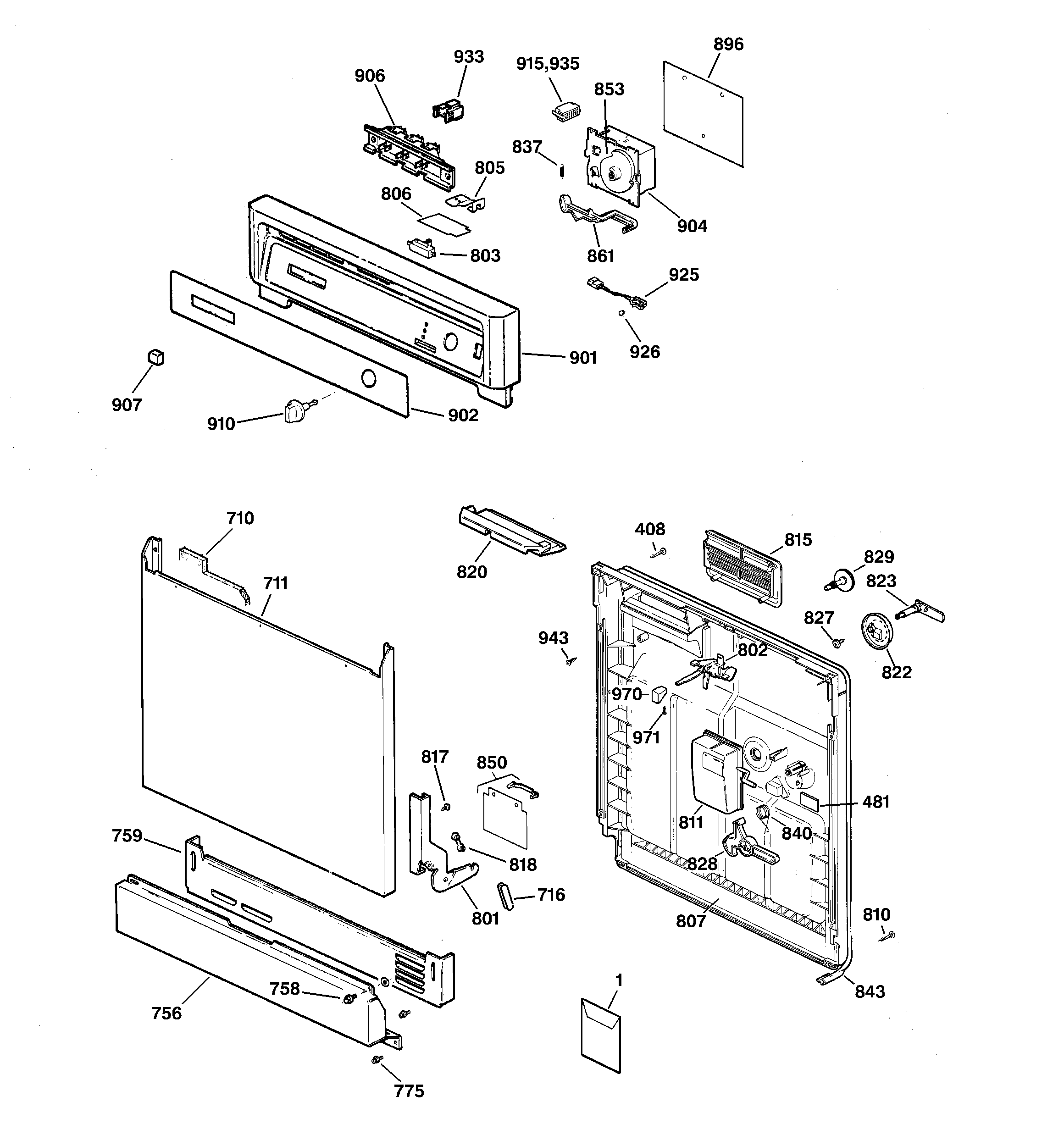 ESCUTCHEON & DOOR ASSEMBLY