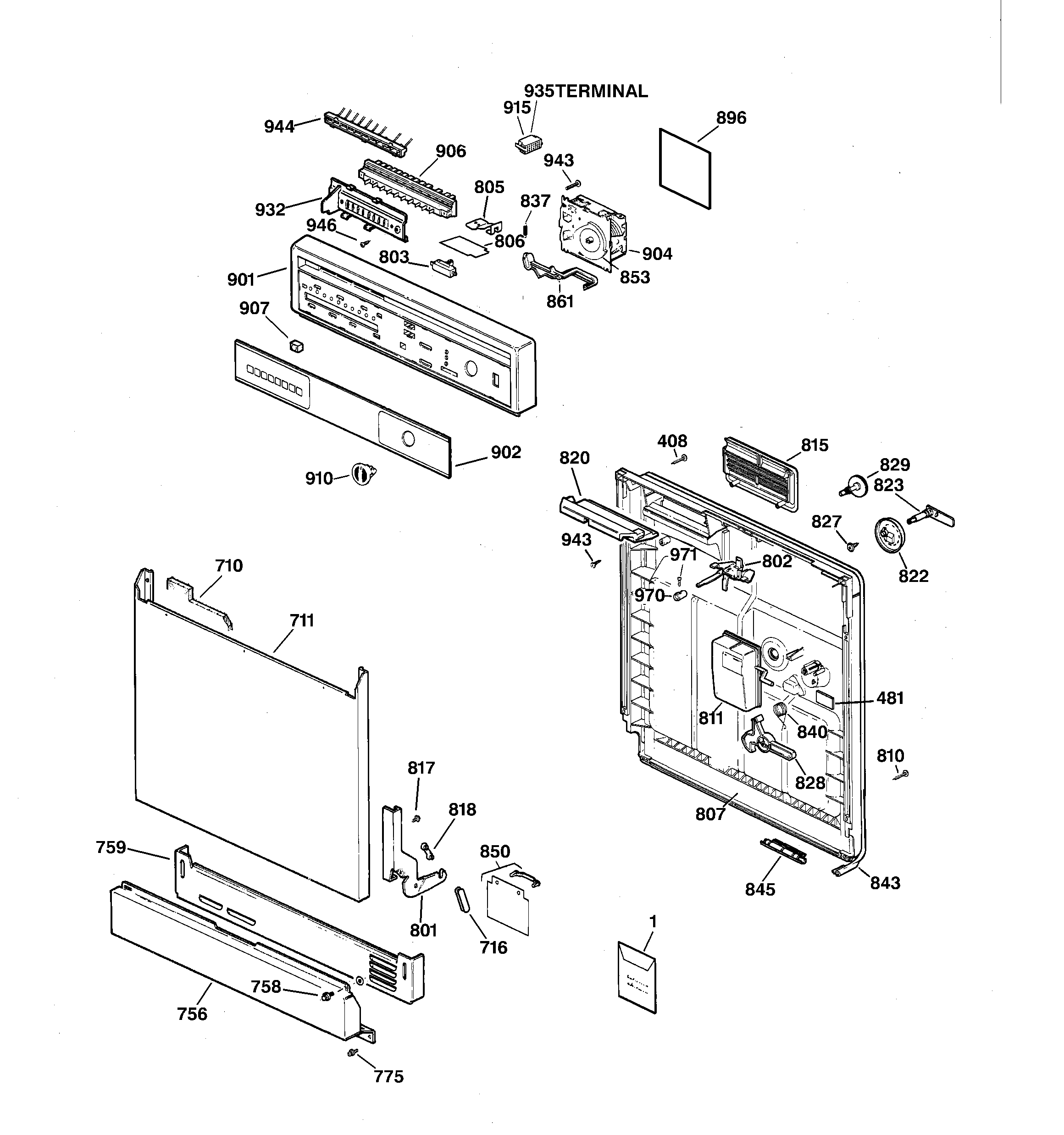 Escutcheon & door assembly
