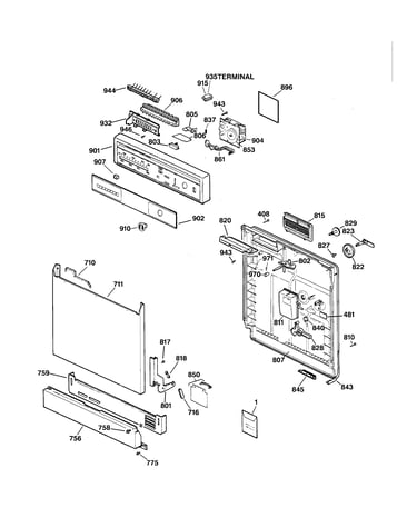 Escutcheon & door assembly
