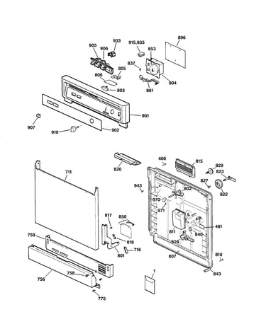 Escutcheon & door assembly