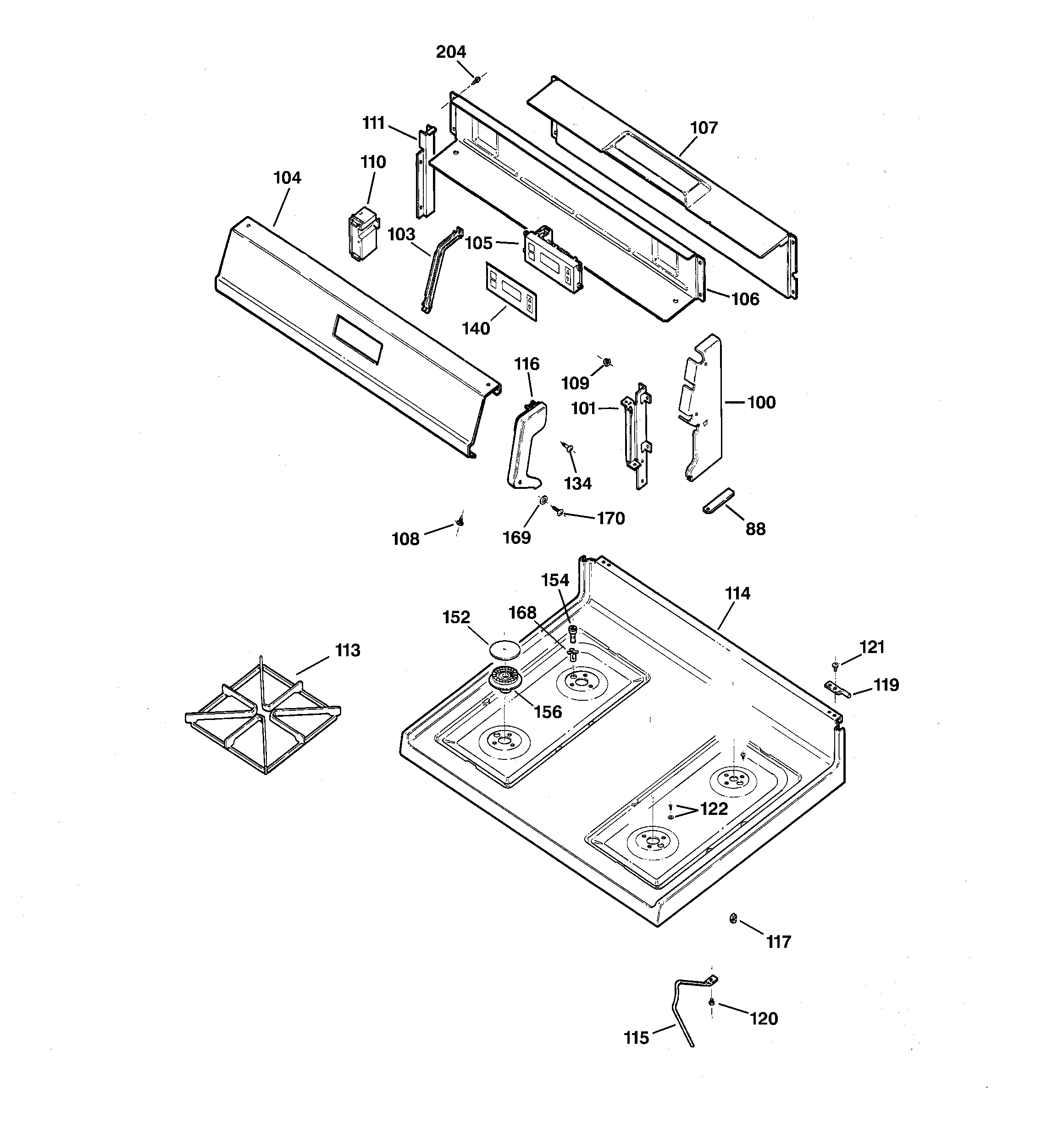 CONTROL PANEL & COOKTOP