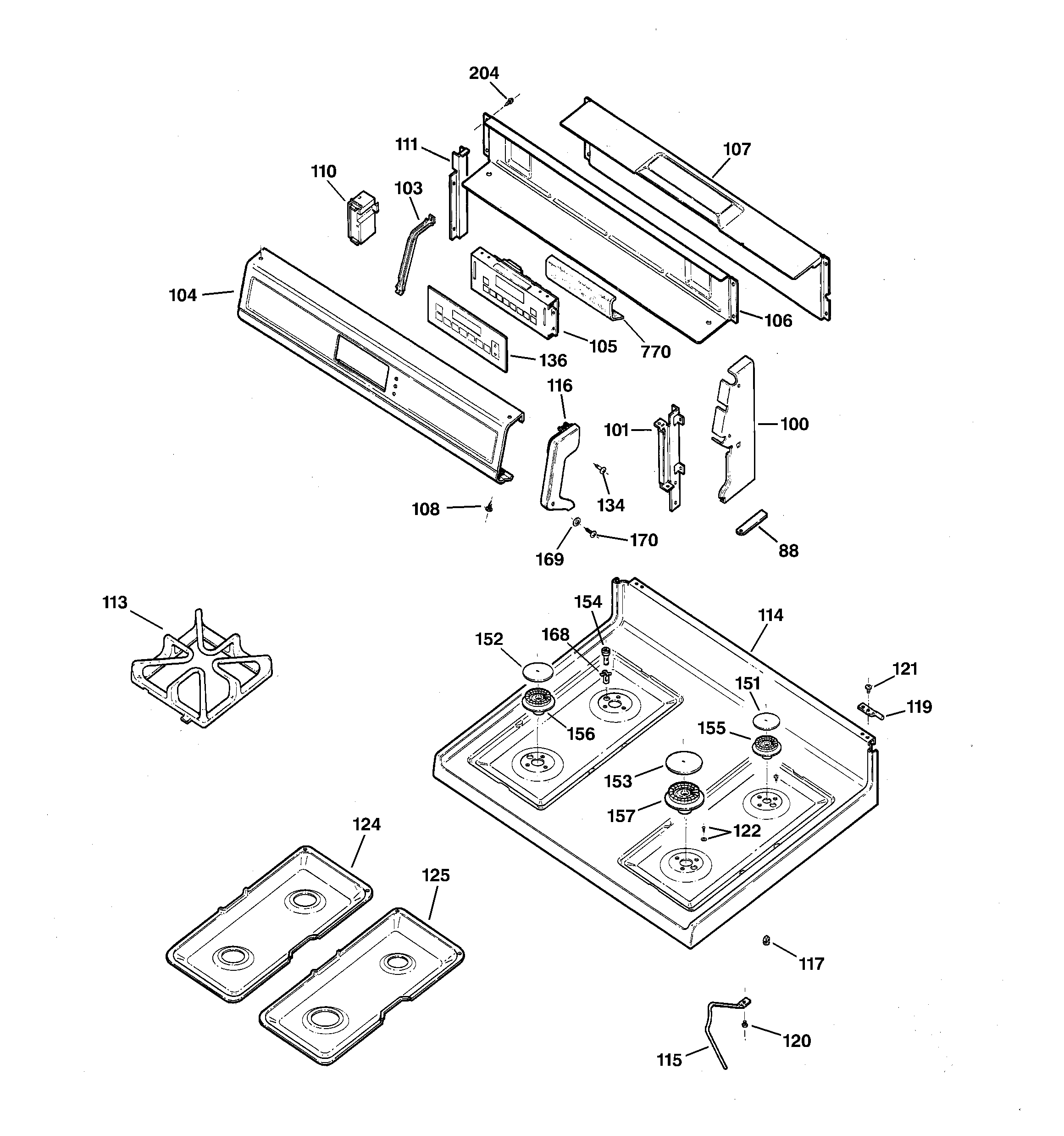 CONTROL PANEL & COOKTOP