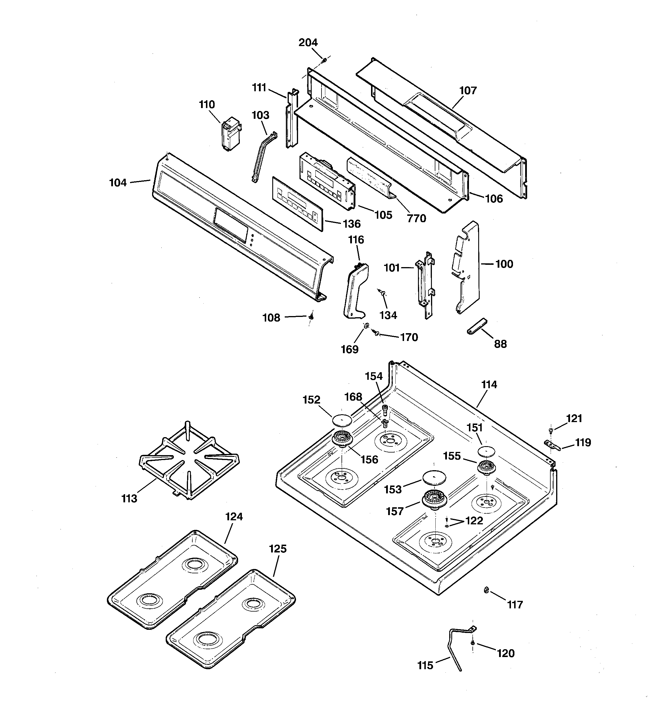 CONTROL PANEL & COOKTOP