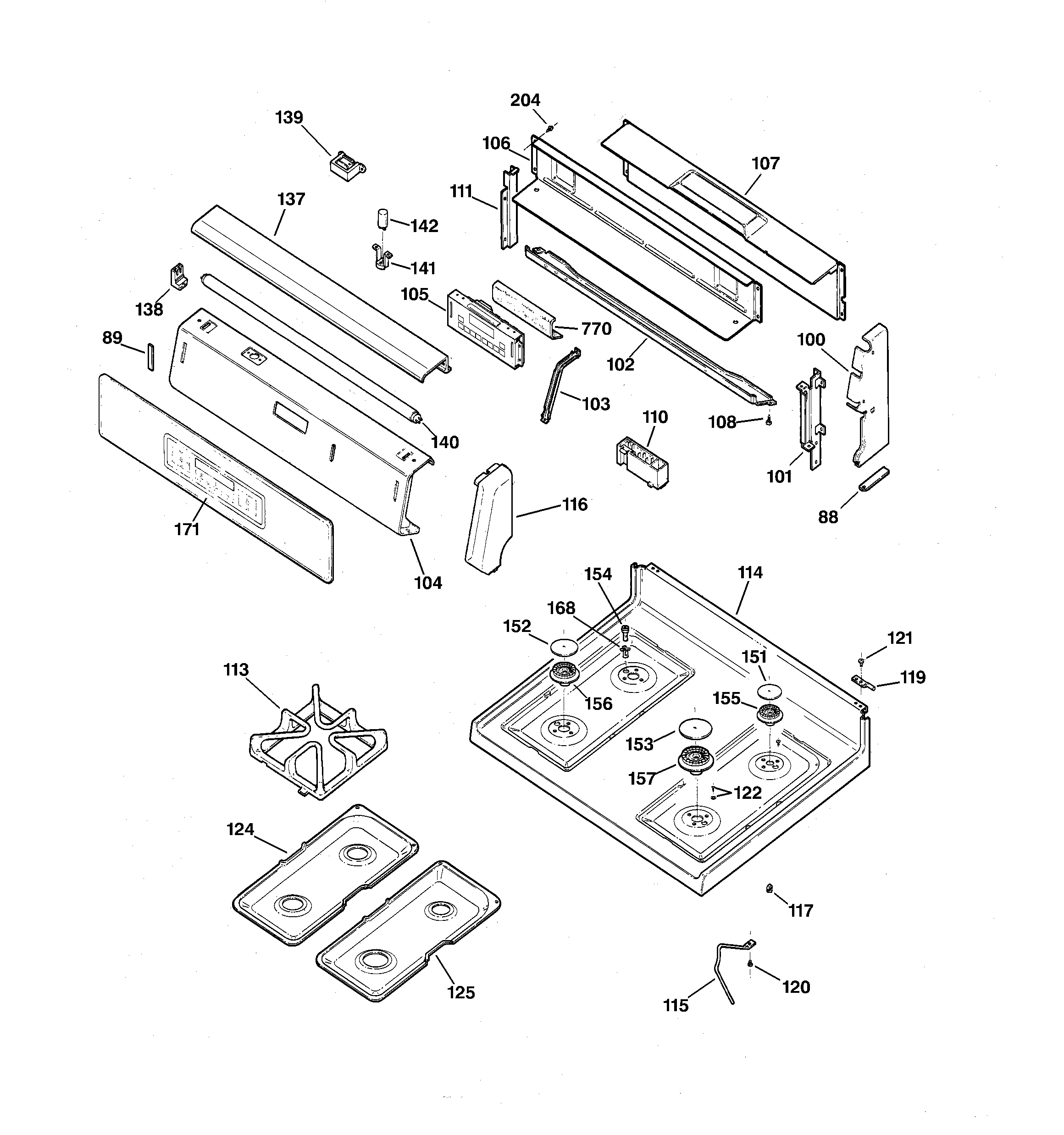 CONTROL PANEL & COOKTOP