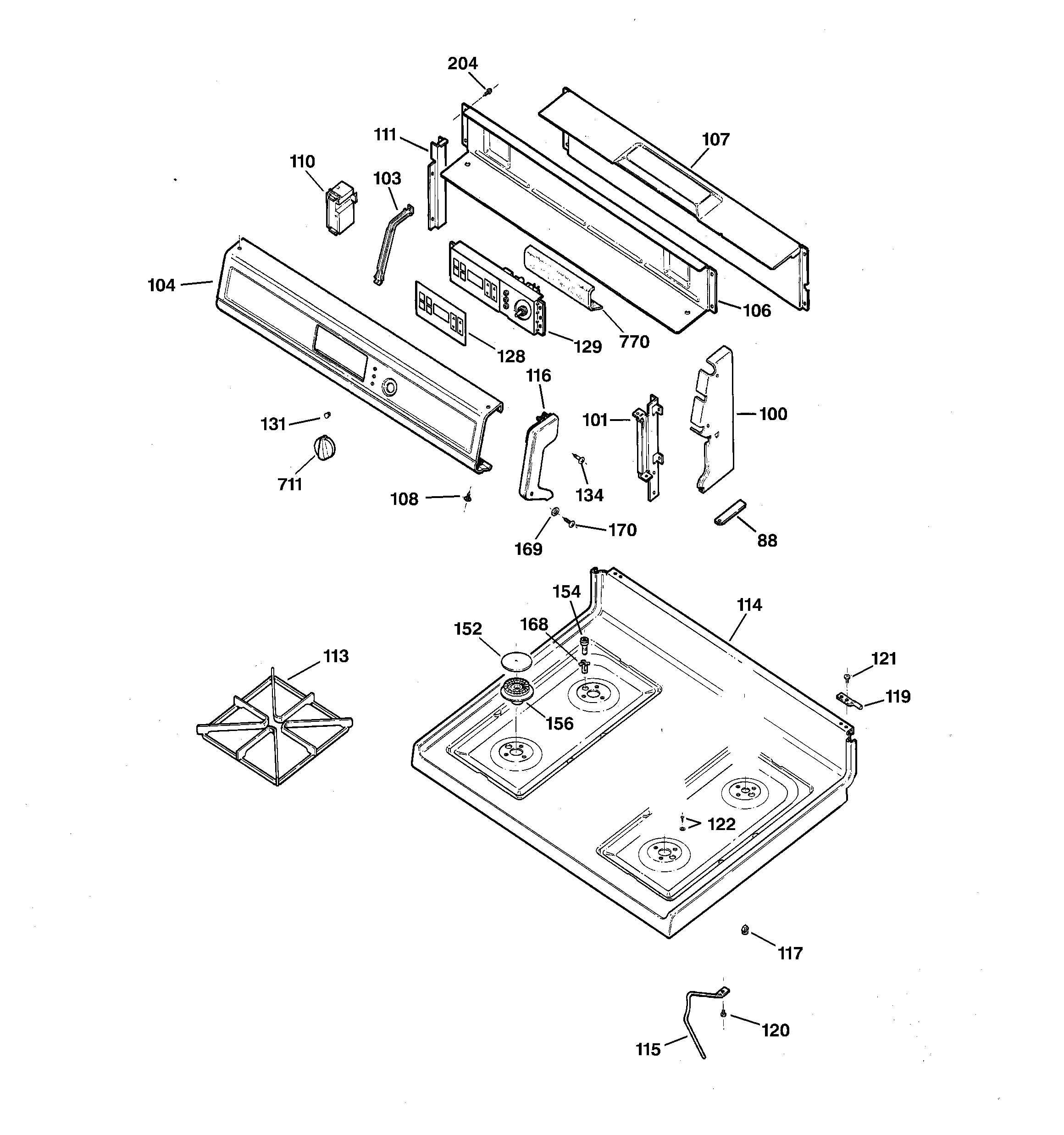 CONTROL PANEL & COOKTOP