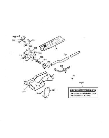 Gas valve & burner assembly