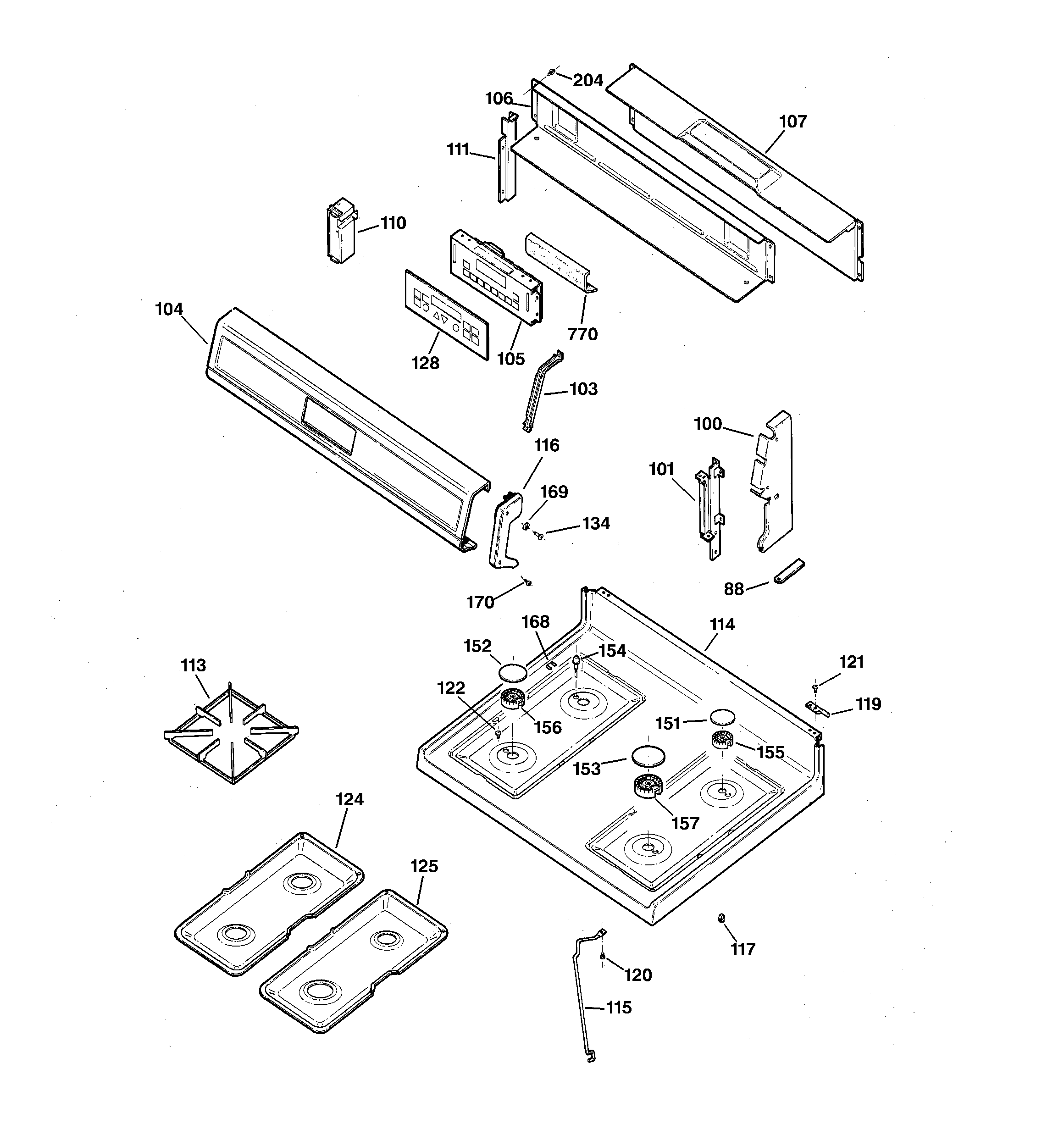 CONTROL PANEL & COOKTOP