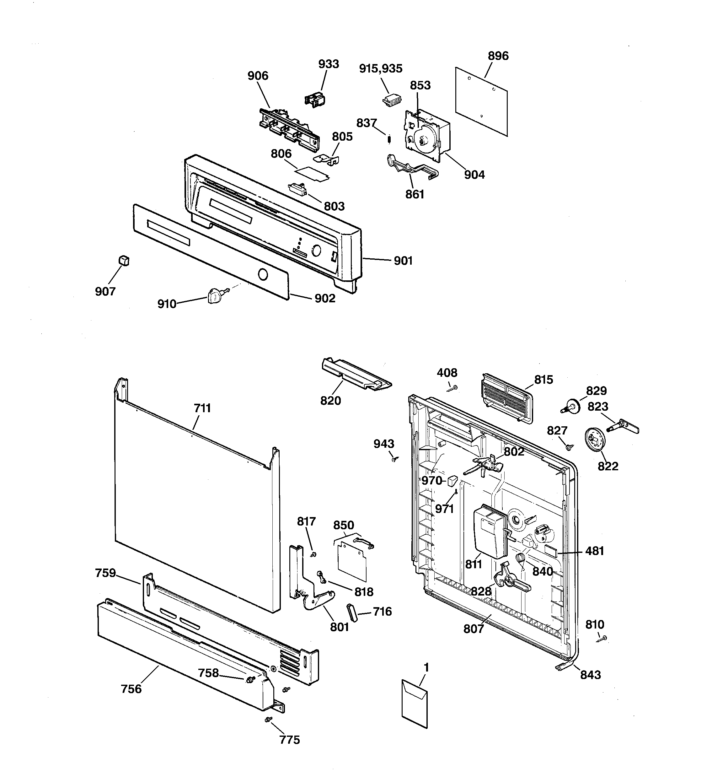 Escutcheon & door assembly