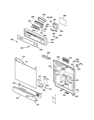 Escutcheon & door assembly