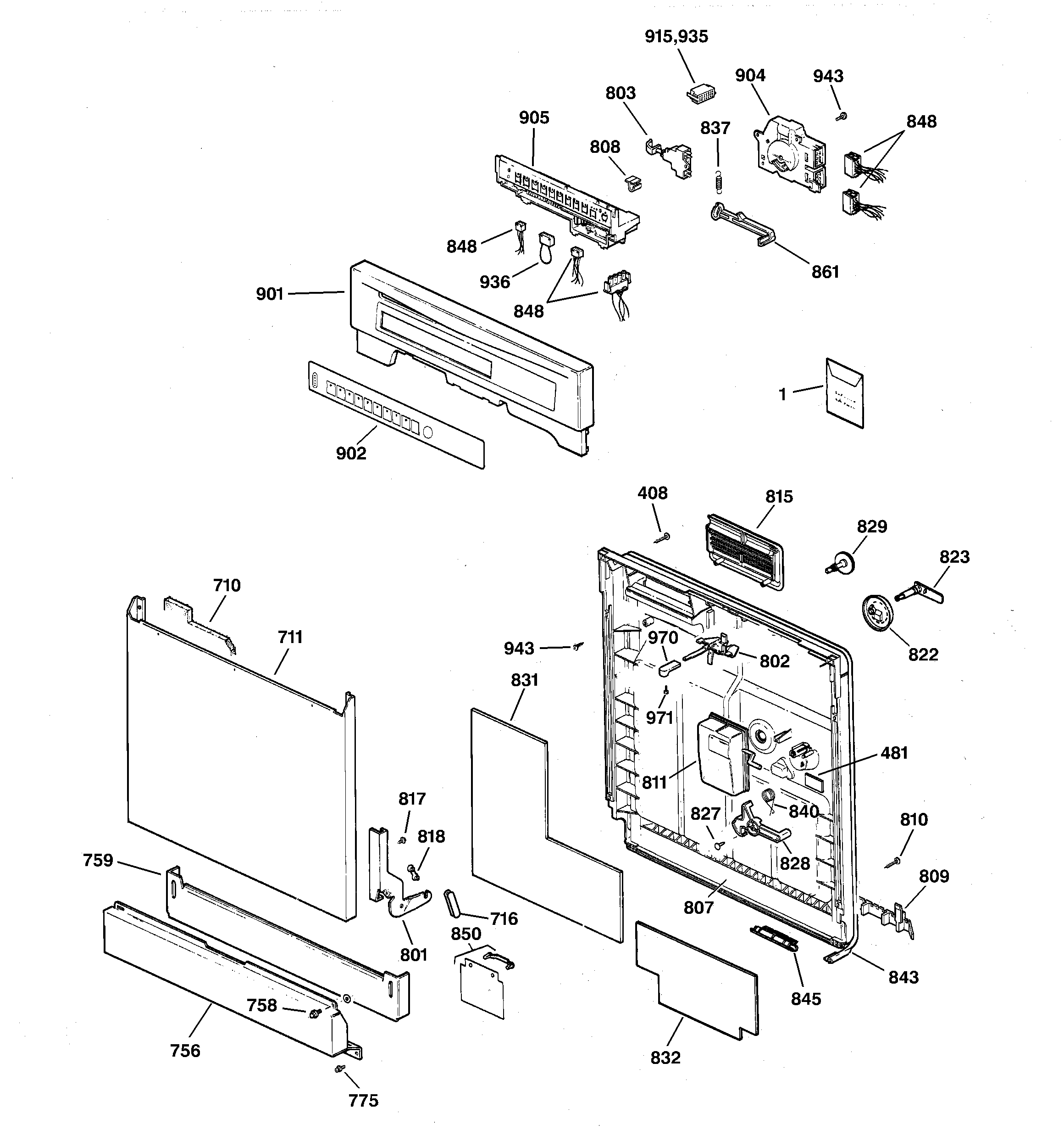 Escutcheon & door assembly