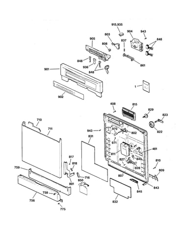 Escutcheon & door assembly