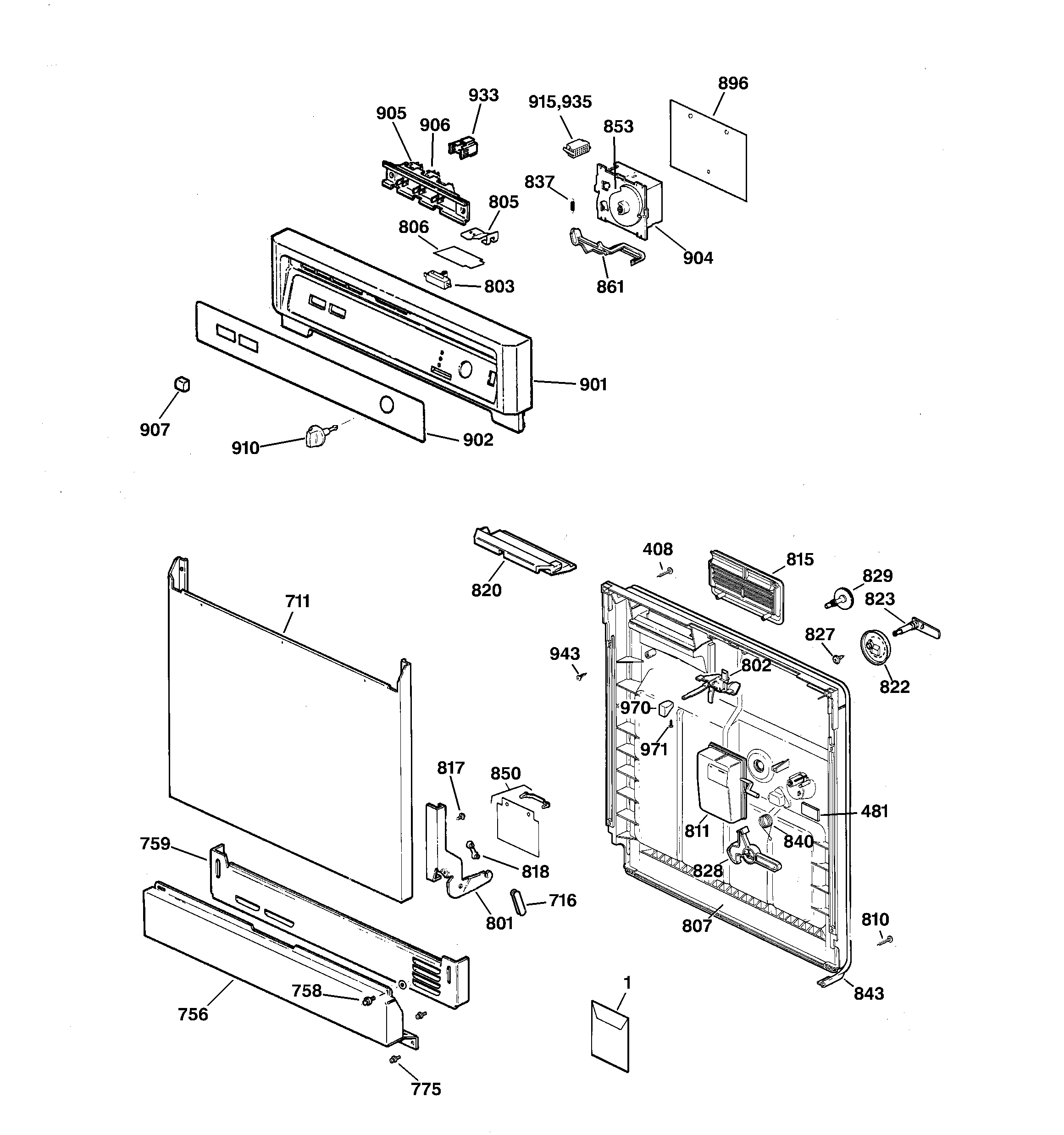 Escutcheon & door assembly