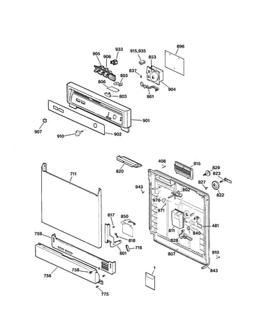 Escutcheon & door assembly